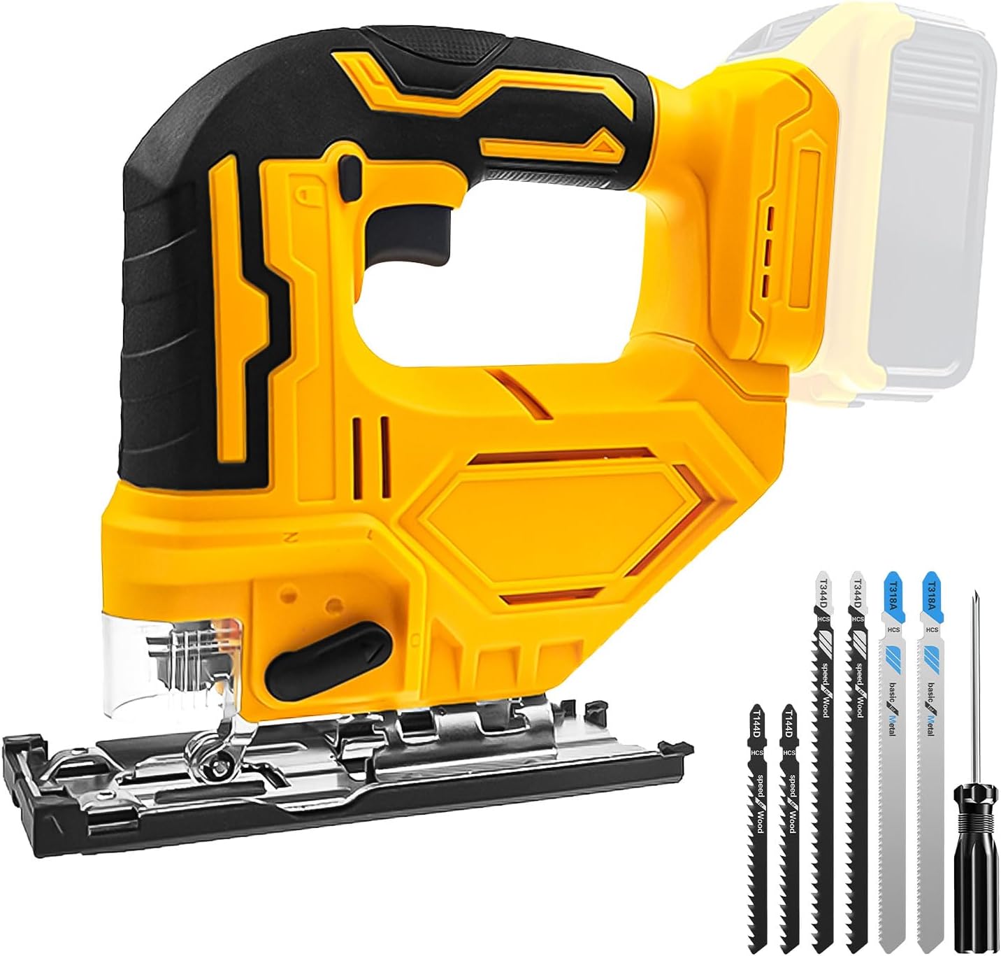 Cordless Jig Saw for Dewalt 18V 20V Battery, 400W 2900RPM Jigsaw Cut Off Tool, 45° Beveled Cuts, 3 Orbital Action, with Jigsaw Blades for Straight/Curve/Circle Cutting
