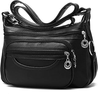 NOTAG Leather Crossbody Bags for Women Multi Pockets Shoulder Bags Ladies Purses Large Travel Handbags
