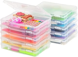 IRIS USA 5"x 7" Photo Storage Box Container Keeper Organizer, 10-Pack, for Pictures Crafts Scrapbooking Stationery, Protection and Organization, Clear