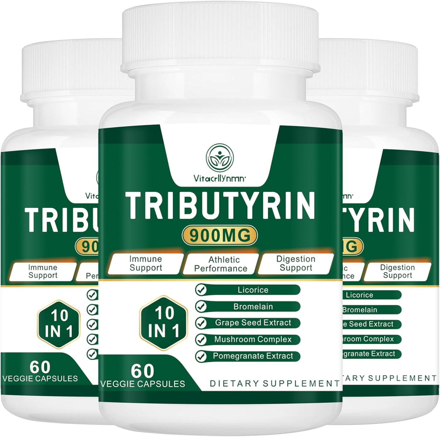Tributyrin Supplement - Butyrate Precursor for Gut Barrier Support, Leaky Gut Support, Digestion 180 Count