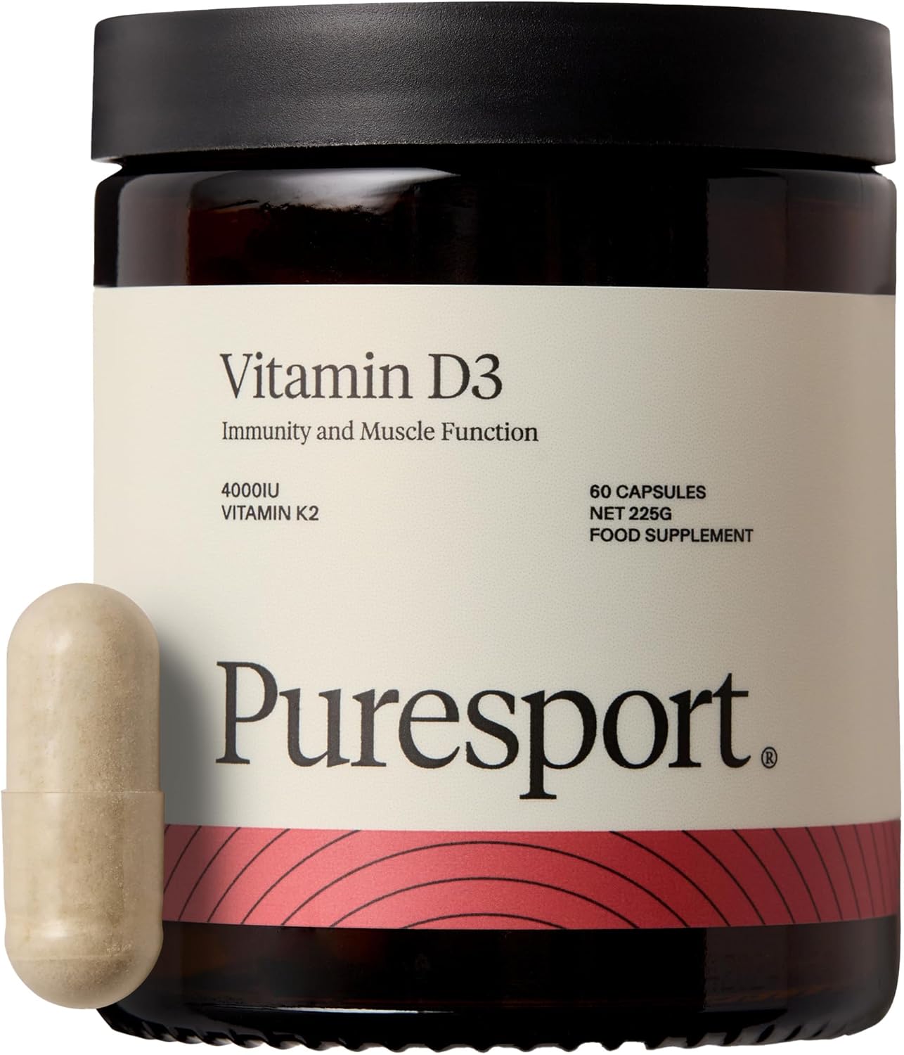 Puresport 4000IU Vitamin D3 + K2 (60 Capsules) | Supports Bone Health | Boosts Immune Function | Improve Muscle Recovery | Vegan-Friendly/Sourced from Marine Algae | Informed Sport Certified