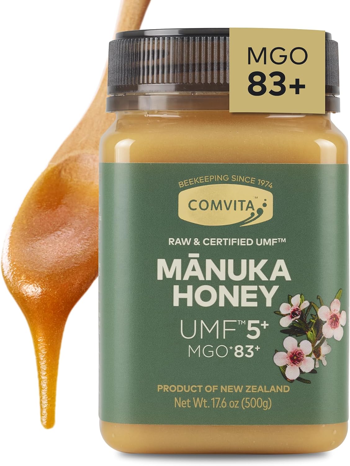 Comvita Manuka Honey UMF 5+ (MGO 83+) Pure, Unpasteurized - 500g (17.6 Oz)