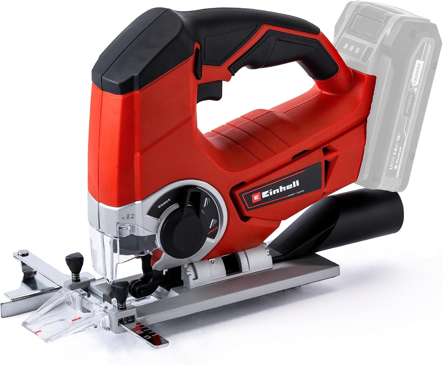 Einhell Power X-Change 18V Cordless Jigsaw With Angle Adjustment - Battery Powered Electric Saw To Cut Wood, Plastic and Metal - TE-JS 18/80 Li Jig-Saw Tool (Battery Not Included)
