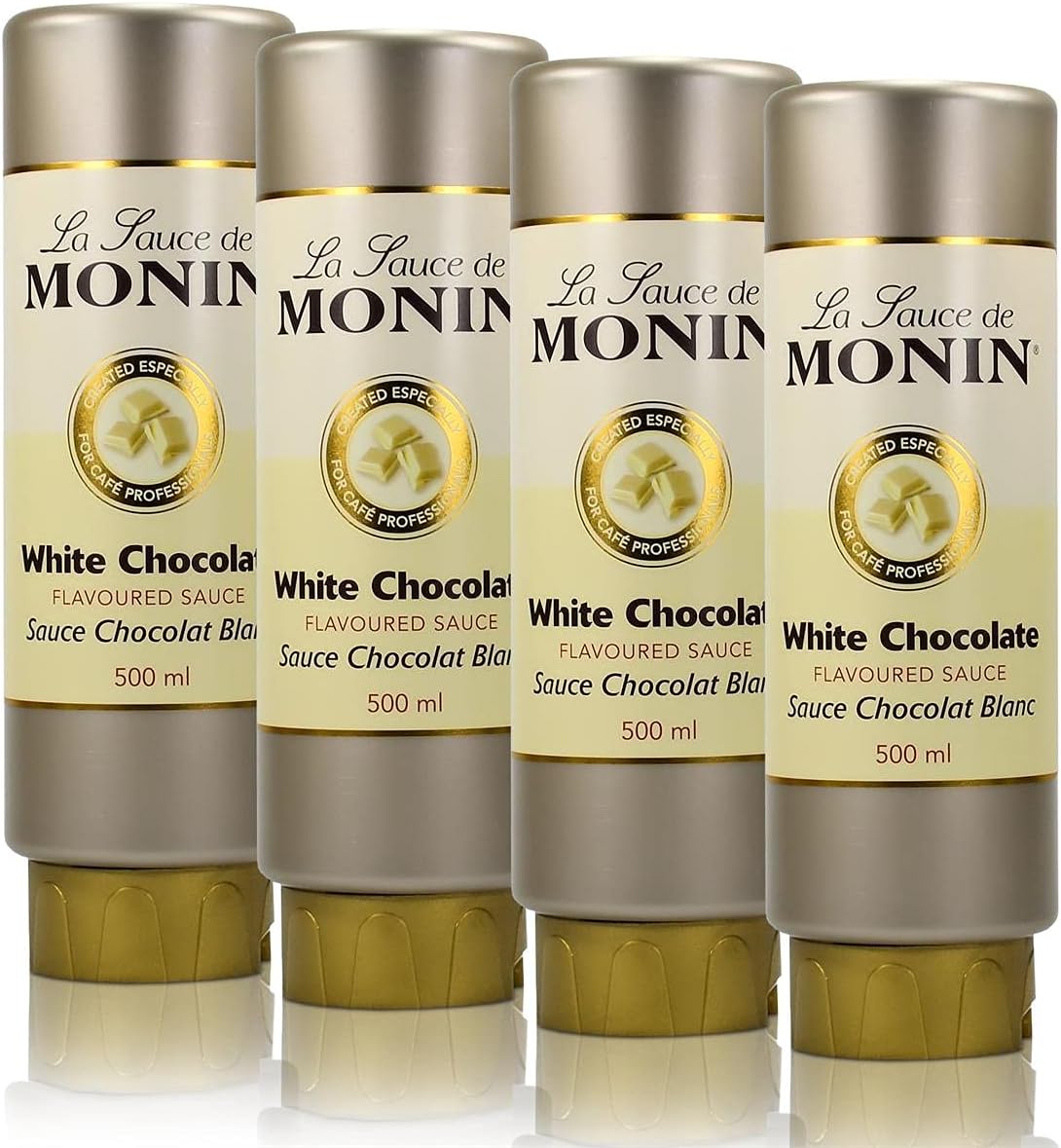 4 x Monin white chocolate sauce 500 ml - white Chocolate flavoured sauce