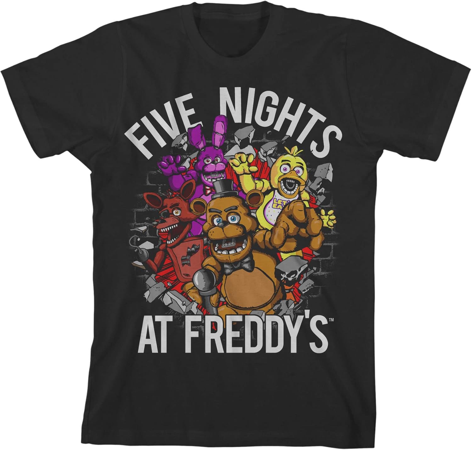 Five Nights at Freddy's Breaking Walls Boy's Black T-Shirt