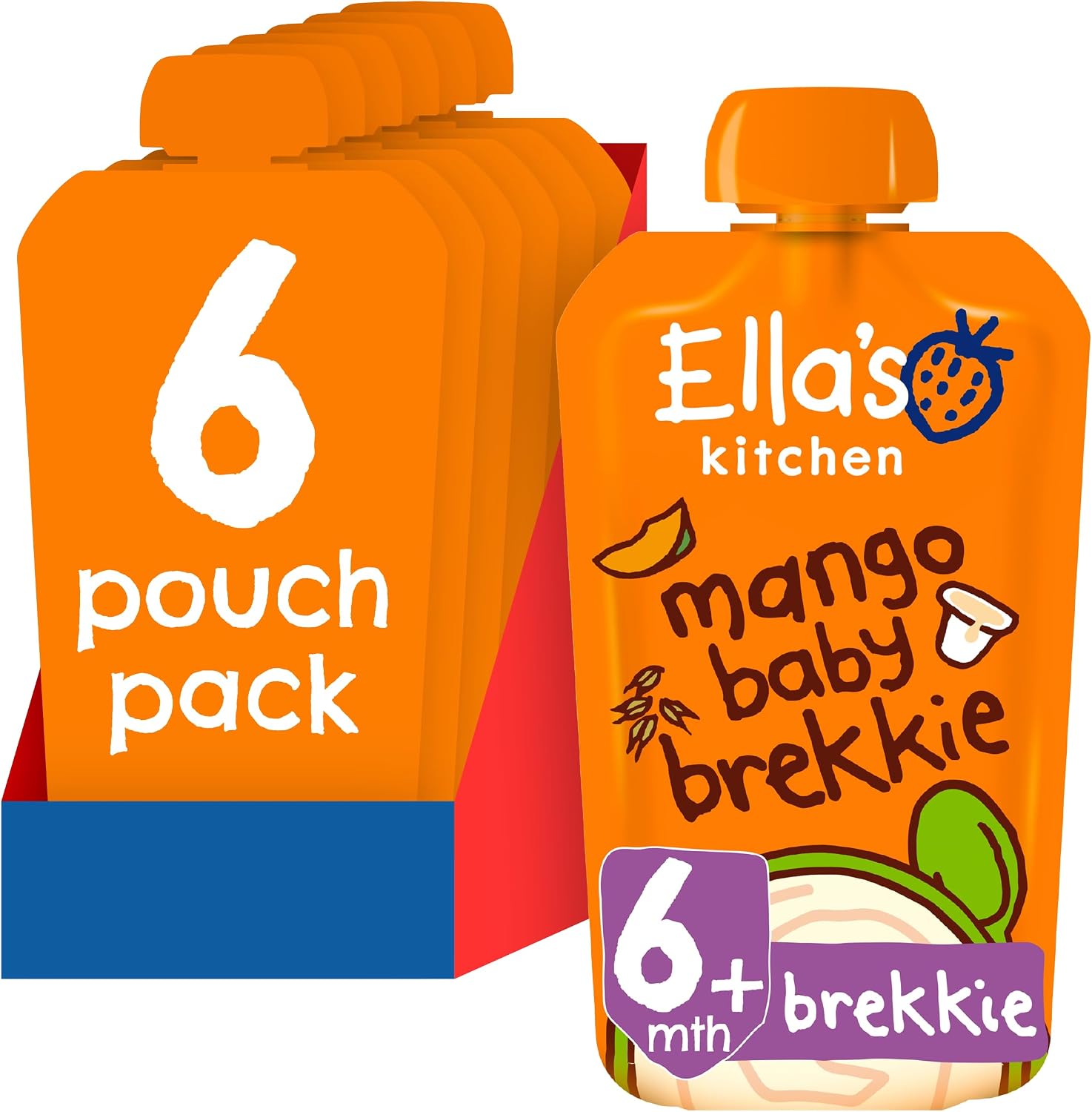 Ella's Kitchen Organic Baby Brekkie Mango 100 g (Pack of 6)