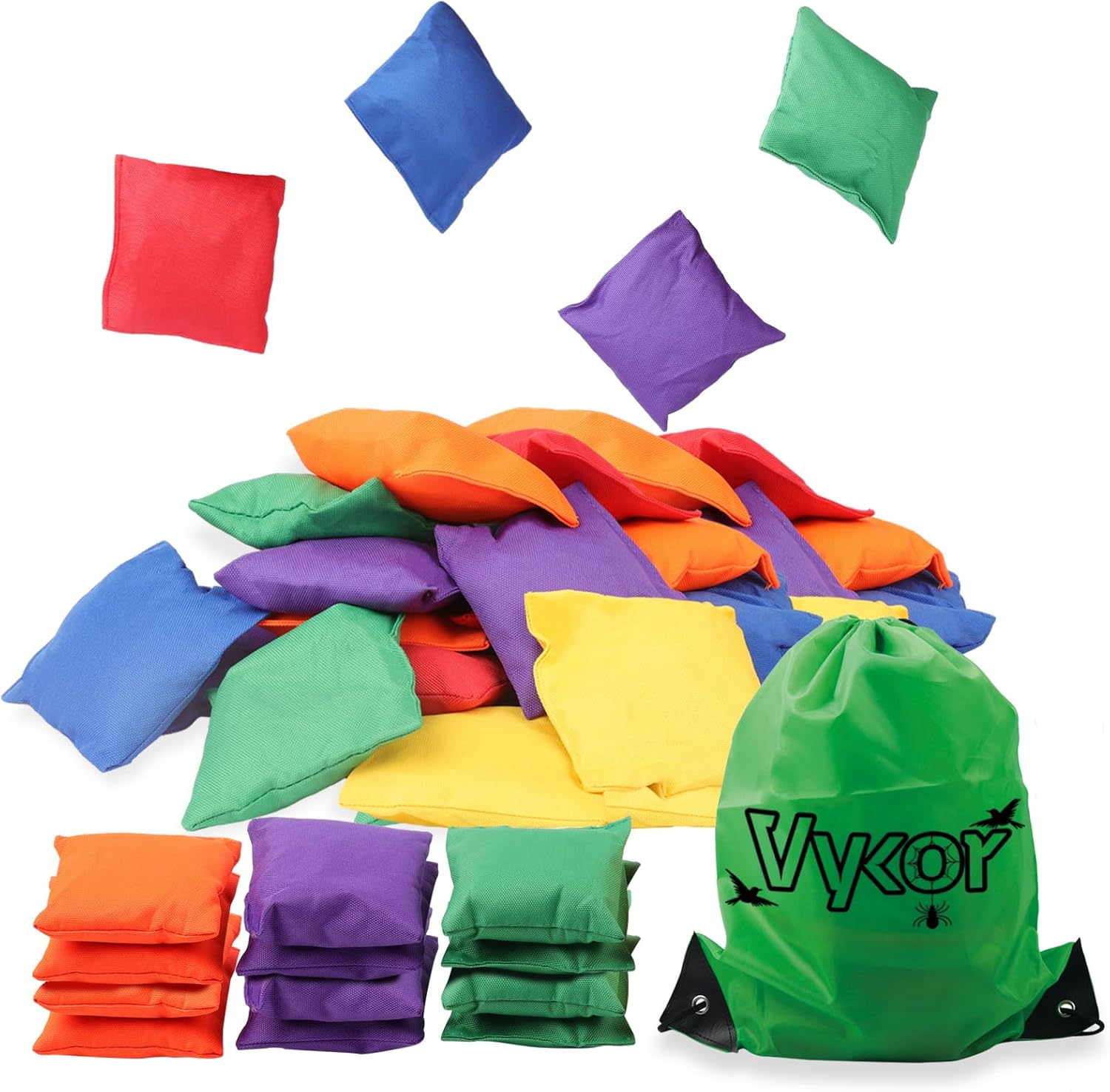 36 Pieces Bean Bags Kids Throwing Cornhole Bean Bags Nylon Sack Tossing Sports Outdoor Family Games Carnival Toy Party Game Bean Bag Toss Game for Boy Girl Adults（10cm）