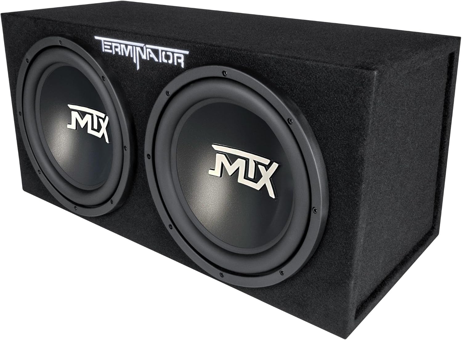MTX Dual 12-Inch Subwoofers with Loaded Enclosure, 1200W Max Power, 400W RMS, Terminator - Car Audio Subwoofer and Speaker System with Deep Bass Sound