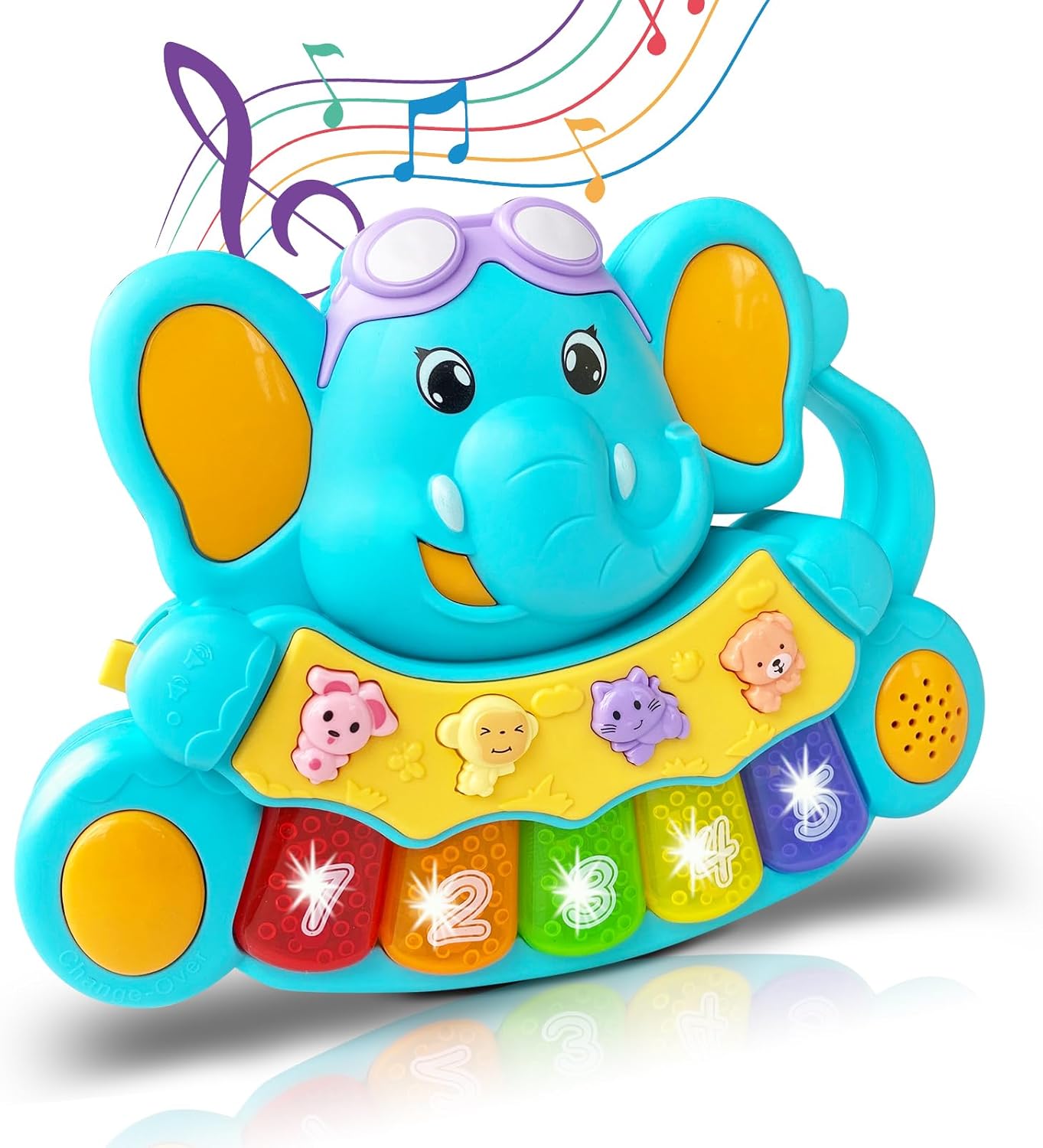 Baby Piano Toys 6+ Months Musical Toys 6 to 12 Months Early Learning Elephant Piano Keyboard Music&Light Up Infant Baby Toys for 6 9 12 18 Months 1st Birthday Gifts for 1 2 Years Old Boys Girls