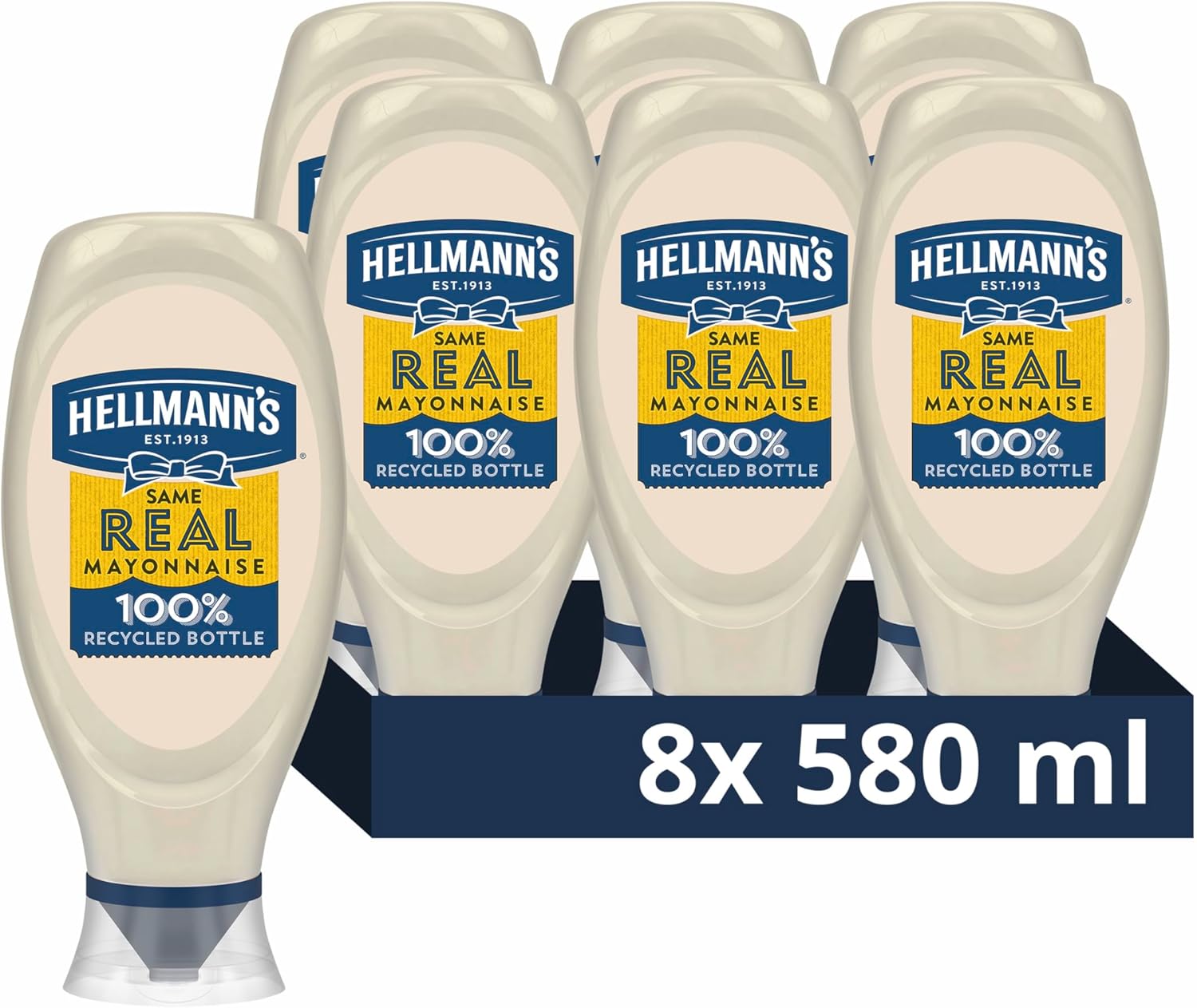 Hellmann's UEFA WOMEN'S EURO 2025* Limited Edition Condiment Squeeze Bottle Condiment for Burgers, Sandwiches and Salads 8x 580 ml