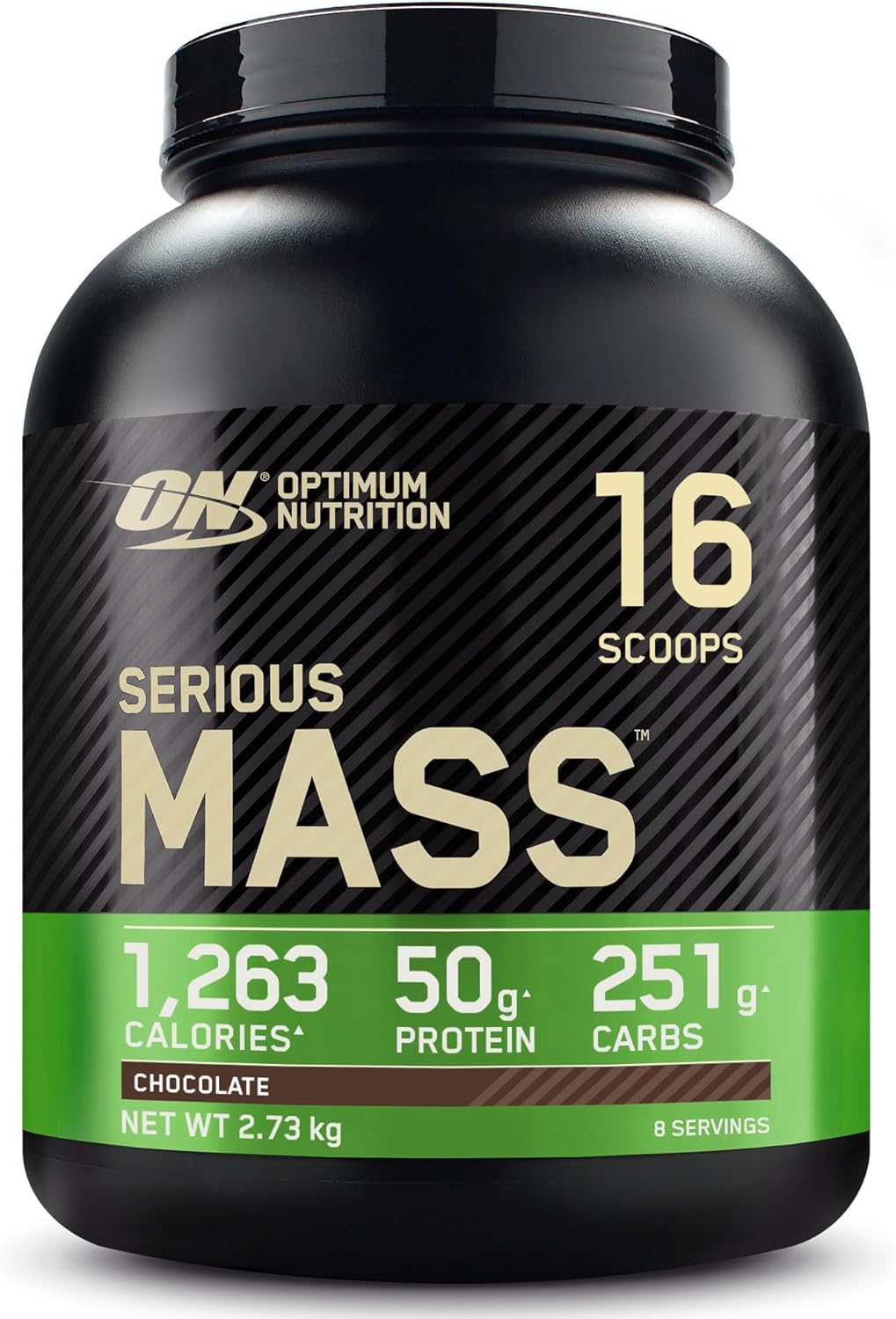 Optimum Nutrition Serious Mass Protein Powder High Calorie Mass Gainer with Vitamins, Creatine and Glutamine, Chocolate, 8 Servings, 2.73 kg, Packaging May Vary
