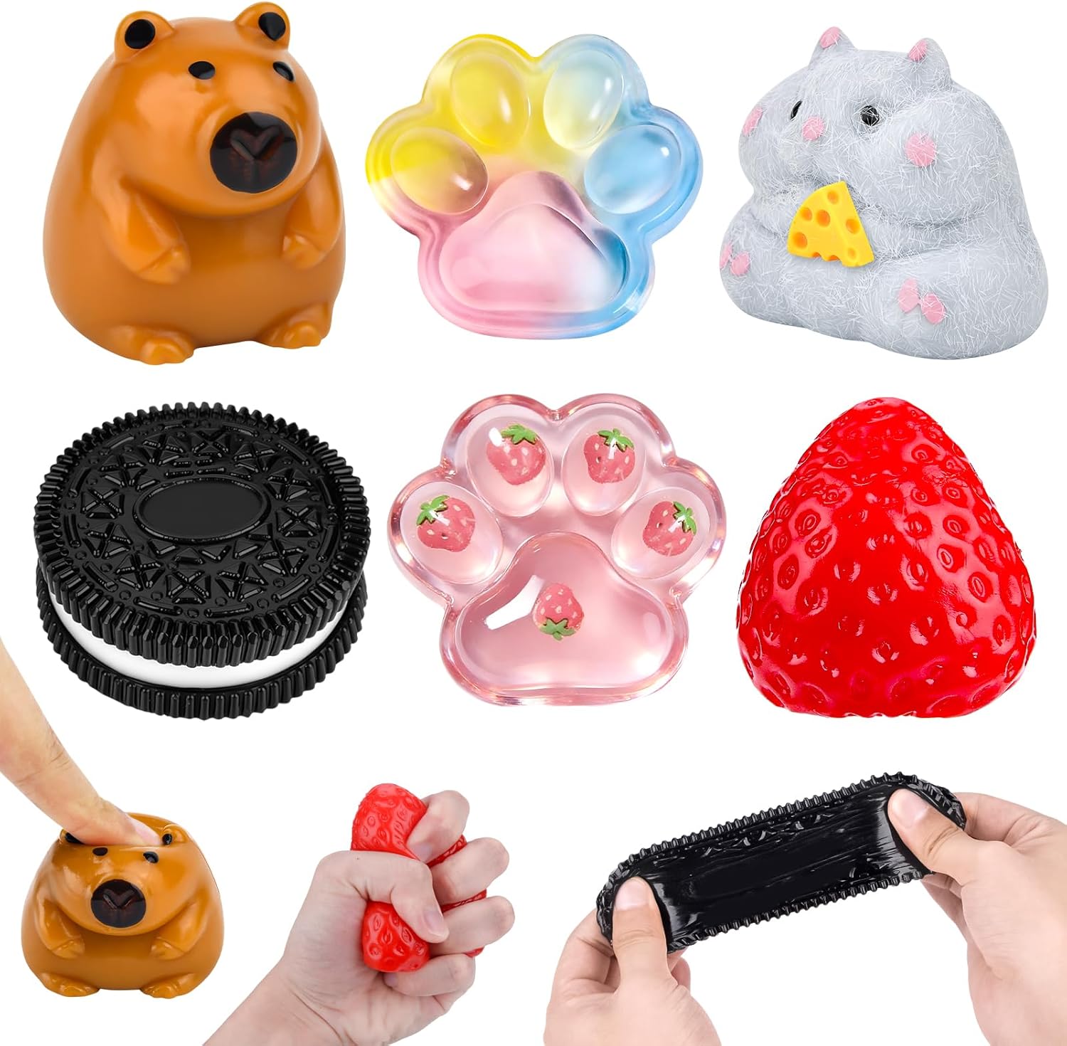 Taba Squishy, 6 Pcs Squishy Toys for Kids, Fufu Squishy Fidget Toys for Adults Anxiety Relief, Stress Relief Toys for Decompression Birthday Novelty Gift