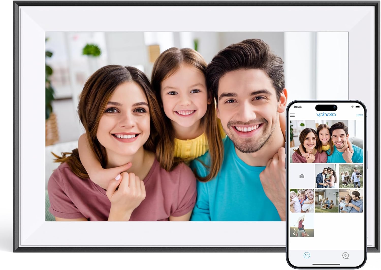 Dragon Touch Digital Picture Frame - 10.1 inch IPS Touch Screen WiFi Digital Photo Frame Display, 16GB Storage, Auto-Rotate, Share Photos via App