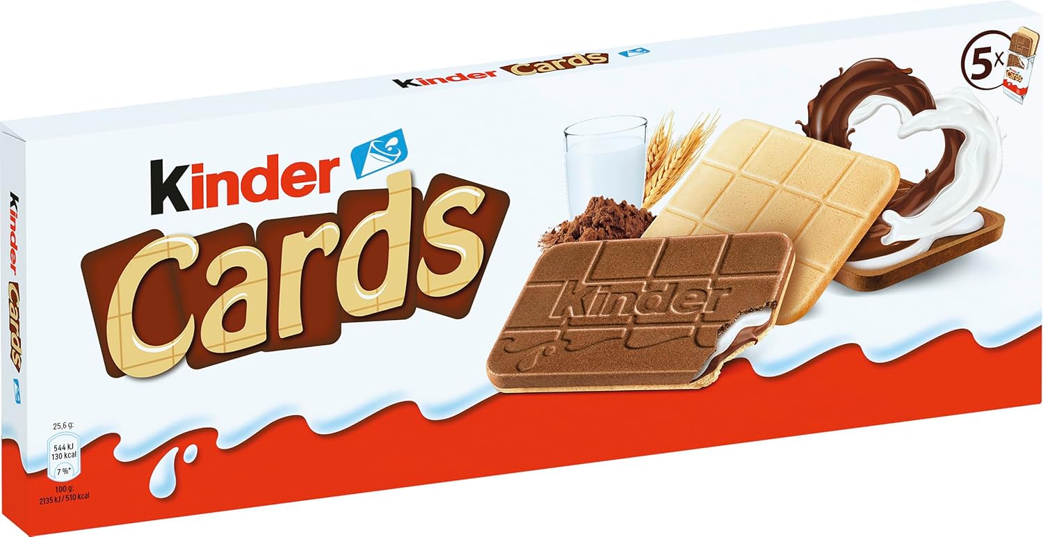 Kinder Cards, Chocolate Snack Bars, 2 Packs, 128g Each