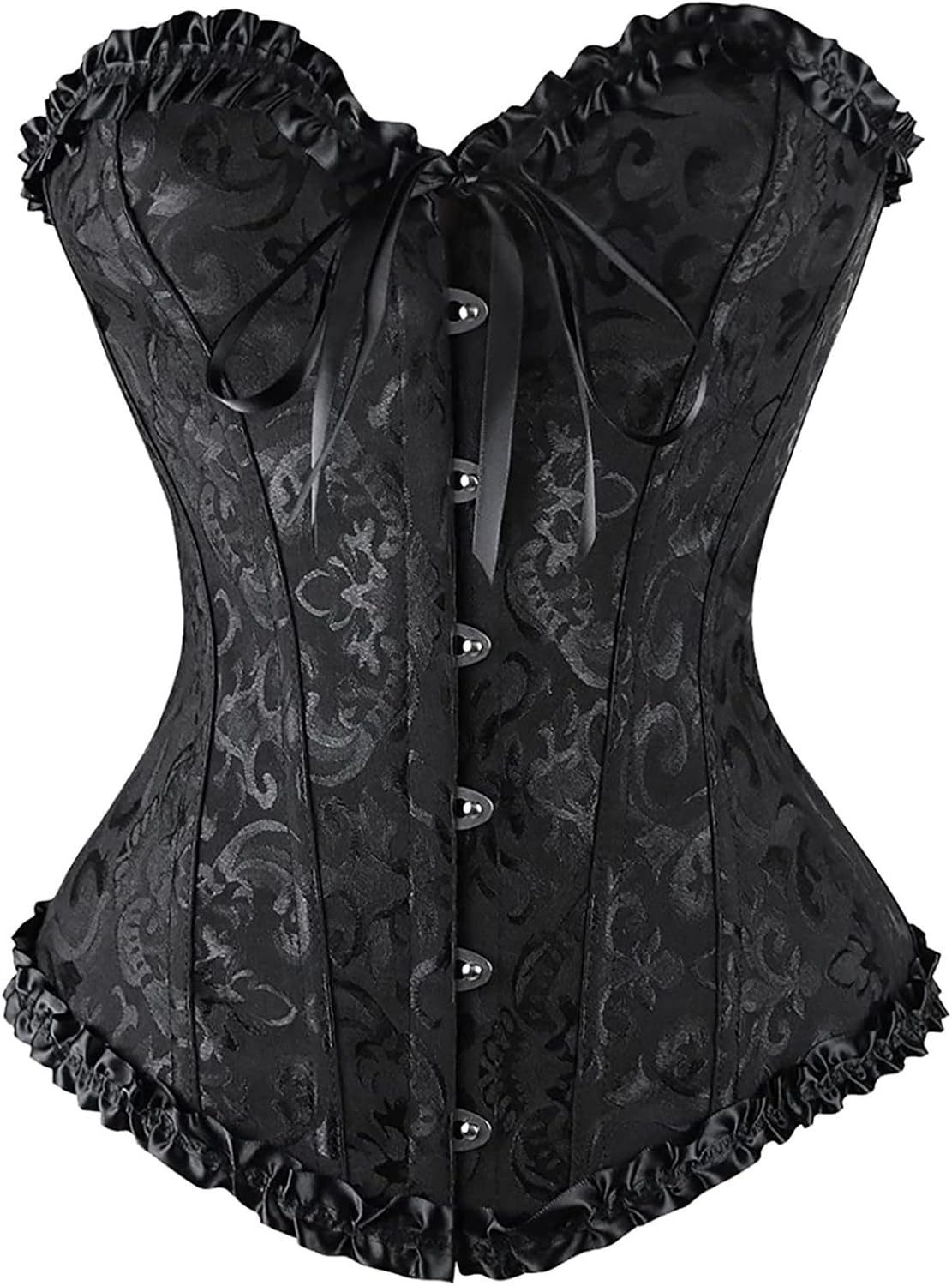 Women's Corsets Sexy Brocade Overbust Lace up Boned Corsets Shapewear Outfit