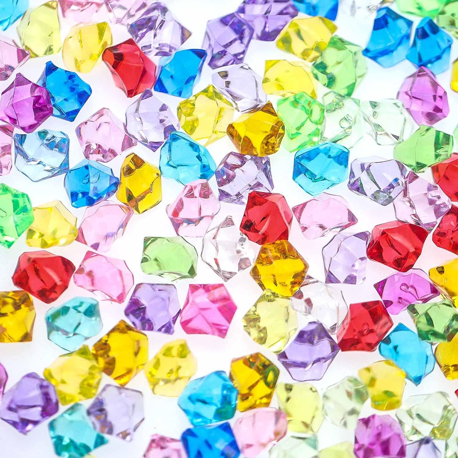 Unvtap 270 Pcs Gemstones for Kids, Pirate Jewels Treasure, Acrylic Gems Plastic Gems for Kids, Plastic Gems for Home Decoration Wedding Display Vase Fillers, Multicolor