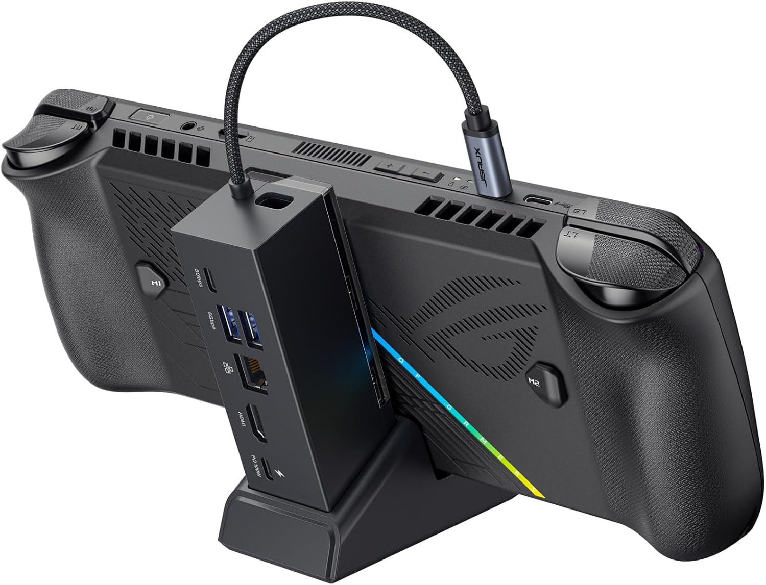 JSAUX Docking Station for ROG Ally X/ROG Ally/Steam Deck/Legion Go, 6-in-1 ROG Ally X Dock with HDMI 4K@120Hz, Gigabit Ethernet, Dual USB-A 3.2 Gen 1, USB-C 3.2 Gen 1 and PD 100W Charging - HB0609