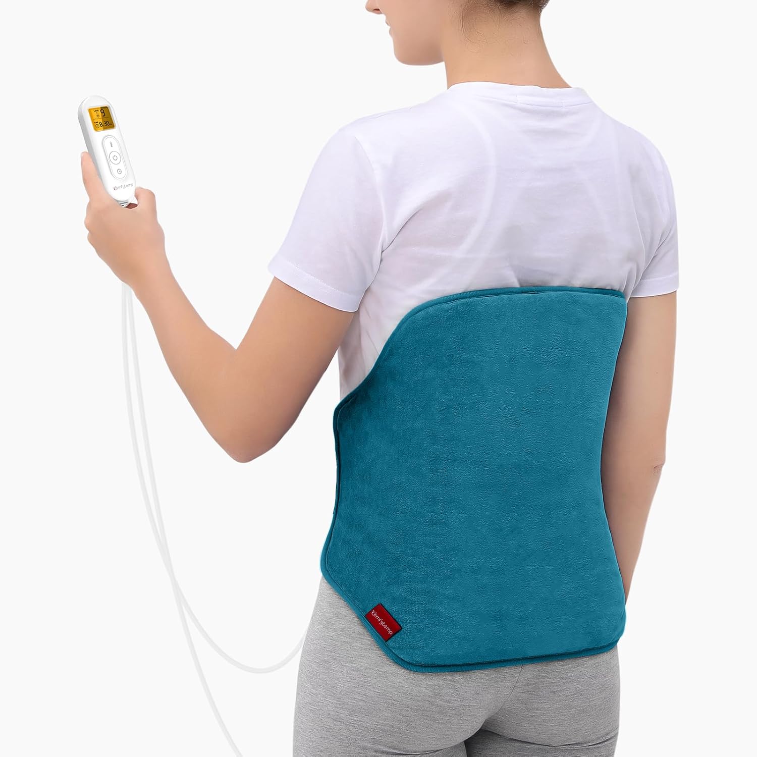 Comfytemp 15" x 24" Upgraded Heating Pad for Back Pain Relief, XL Electric Back Heated Pad Wrap with Strap, 9 Heat Settings, 0.5-9H Auto Shut Off, Heat Therapy for Cramps Waist Lumbar Abdomen Washable