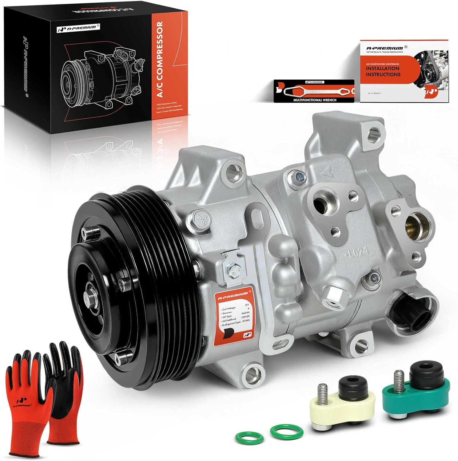 A-Premium Air Conditioner AC Compressor with Clutch Compatible with Toyota Corolla 2009-2010, Matrix 2009-2012, Scion xD 2008-2014 1.8L