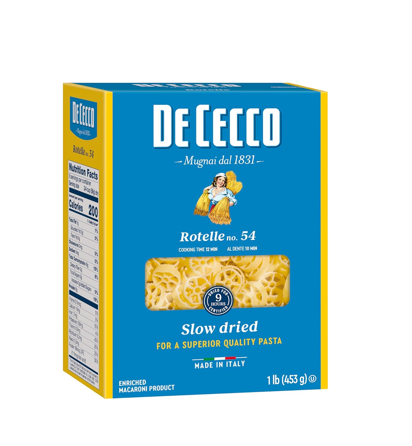 De Cecco Semolina Pasta, Rotelle No.54, 1 Pound (Pack of 5)