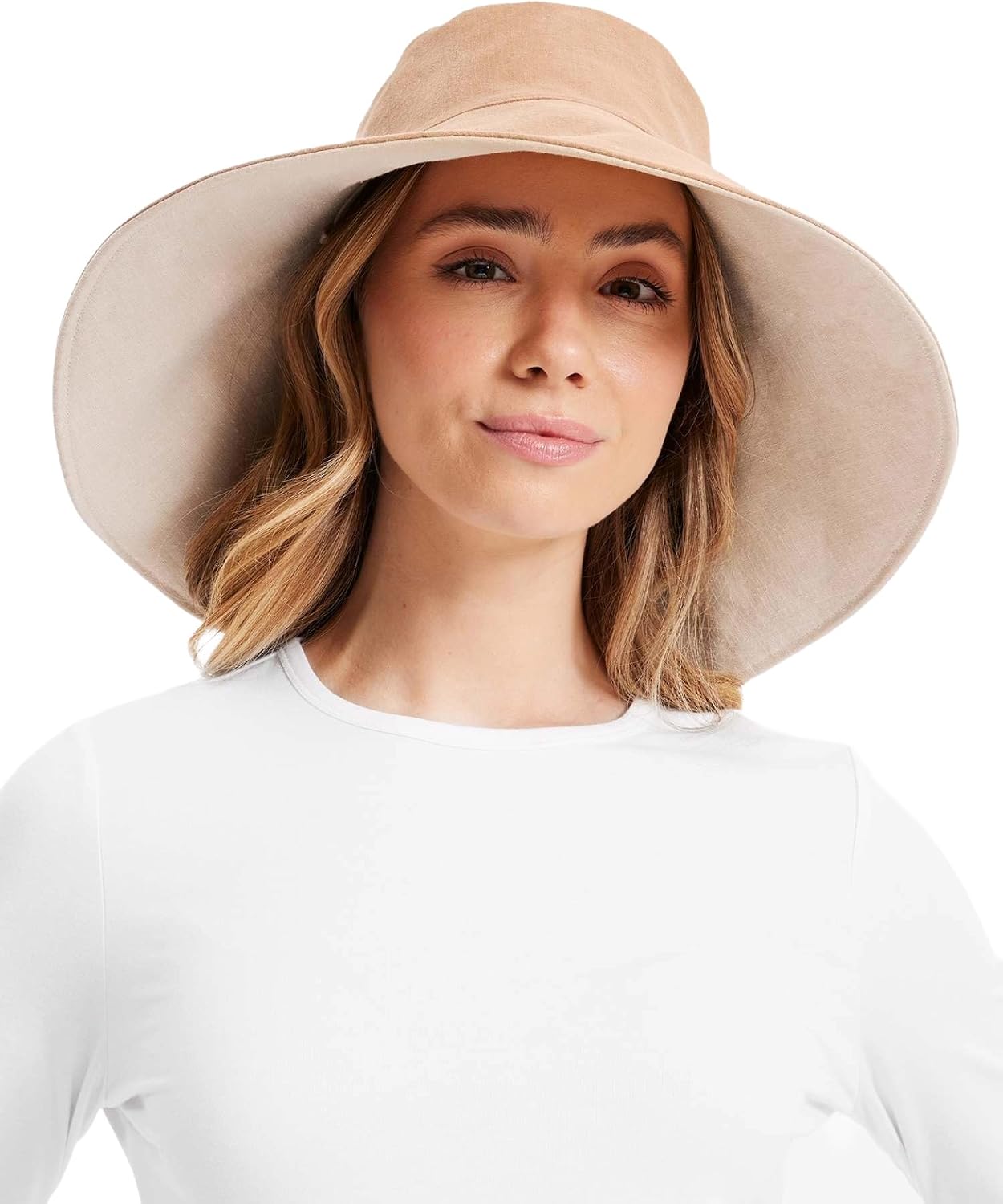 Solbari Women’s Ultra-Wide Cotton Linen Sun Hat UPF 50+ | Lightweight, breathable ultra wide brim hat made from natural fibers, packable for travel, beach days and everyday wear