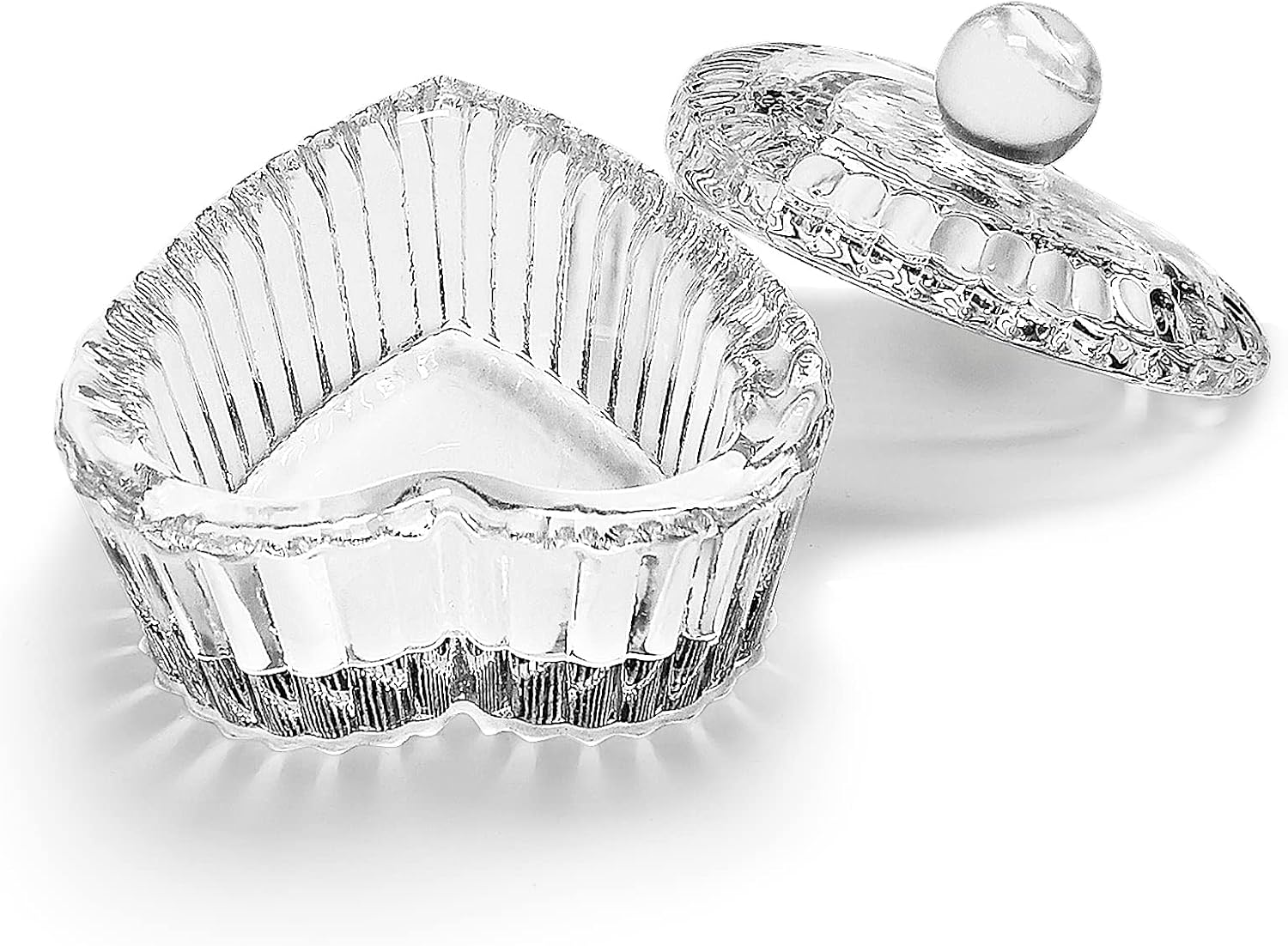 Sweet Heart Crystal Clear Acrylic Liquid Powder Glass Dappen Dish Glass Cup w Cap Lid Bowl for Acrylic Nail Art Transparent Kit, HJ-NAPB018…