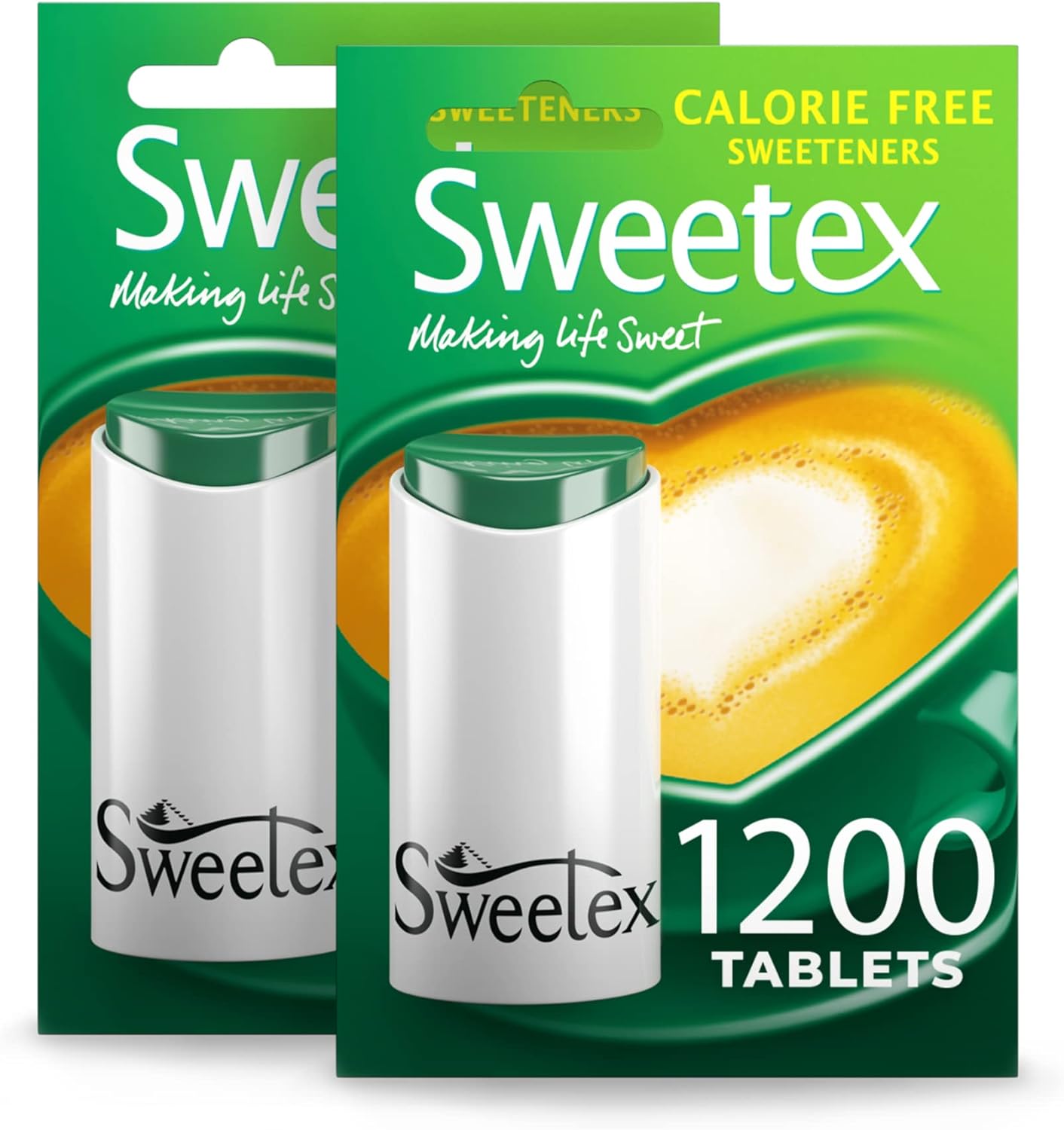 Sweetex Tablets, 1200 Tablets X 2, 2400 Tablets Total, Sweetener Tablets, Zero Calorie, Sweet, Diabetic Friendly, Healthier Diet, Sugar Substitutes, Baking Supplies