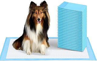 FluffyDream Super Absorbent Waterproof Dog and Puppy Pet Training Pad, Housebreaking Pet Pad, 50-Count Small-Size, 22"x22", Blue