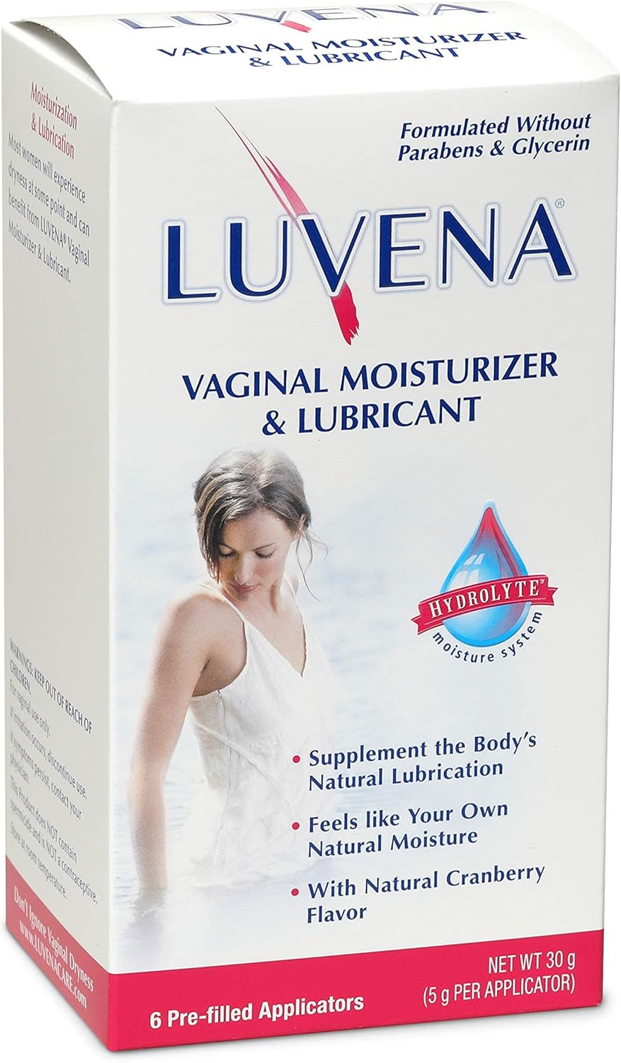 LUVENA Moisturizer - Vaginal Moisturizer & Menopause Support for Women - Feminine Intimate Dryness, Redness, Irritation, Burning Symptom Relief - Water Based, Paraben & Glycerin Free - (1 Pack)