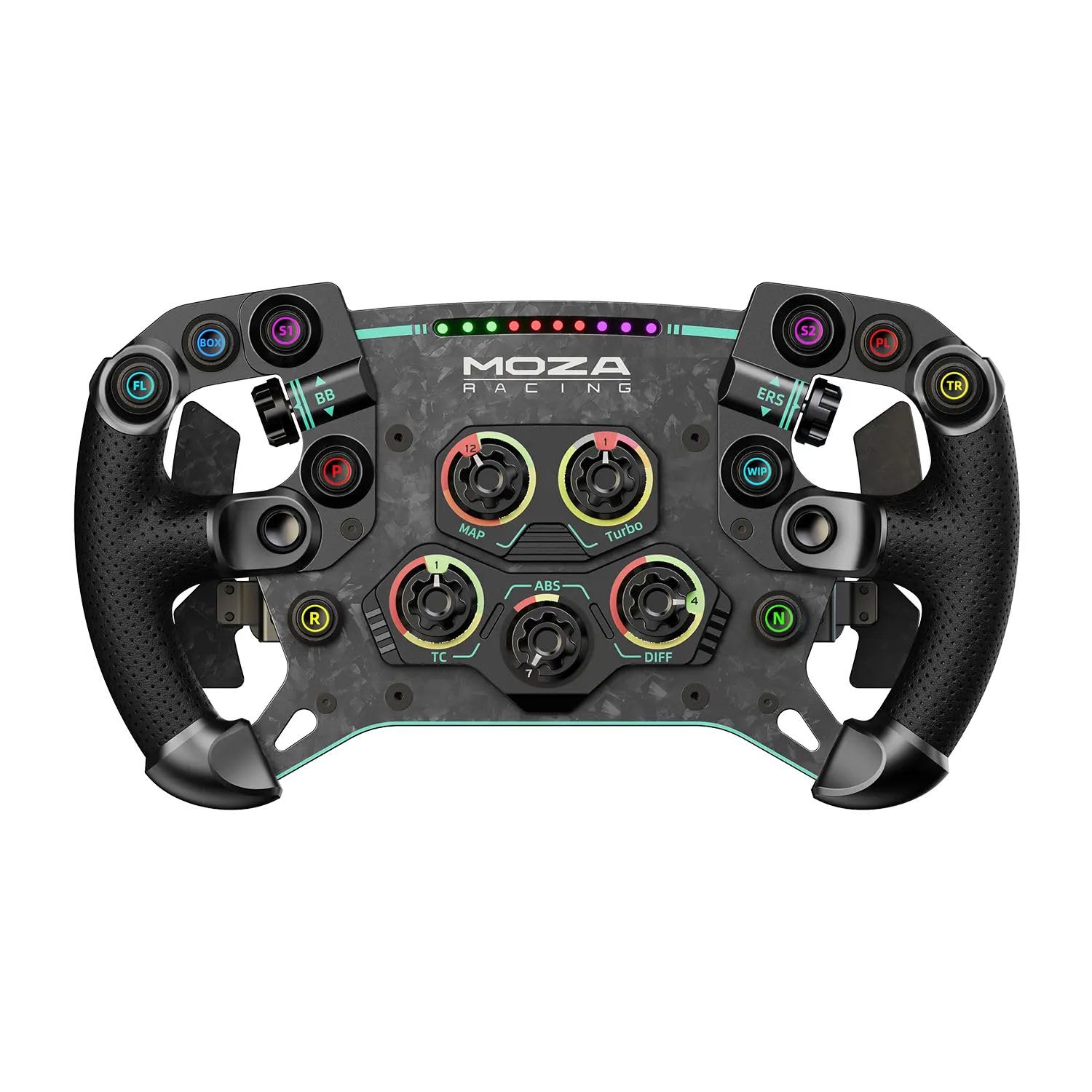 MOZA GS V2P Racing Steering Wheel for PC, 300mm GT driving Wheel sim racing gaming car Wheel, All-aluminum Quick Release, 8-color RPM LED Light