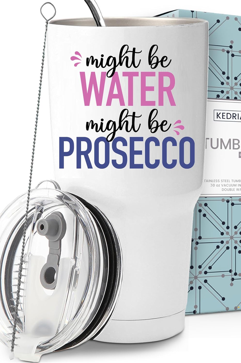Funny Might Be Prosecco Tumbler 30oz, Fun and Unique Presents for Drinkers, Adult Humor Cups, Drinking Themed Gag Gifts for Men and Women, Ideal Present Picks for Her Birthday, Christmas, Gift Ready