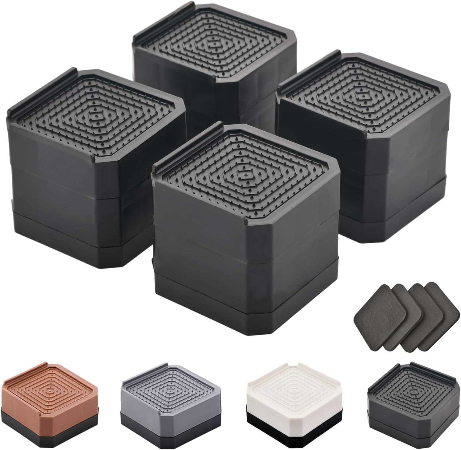 Bed Risers Furniture Risers Heavy-Duty Rectangular Adjustable Block Lift to 3 inches and 4.3 inches Desk, Sofa, Chair Legs, Refrigerator, Washing Machine Support up to 4000 pounds