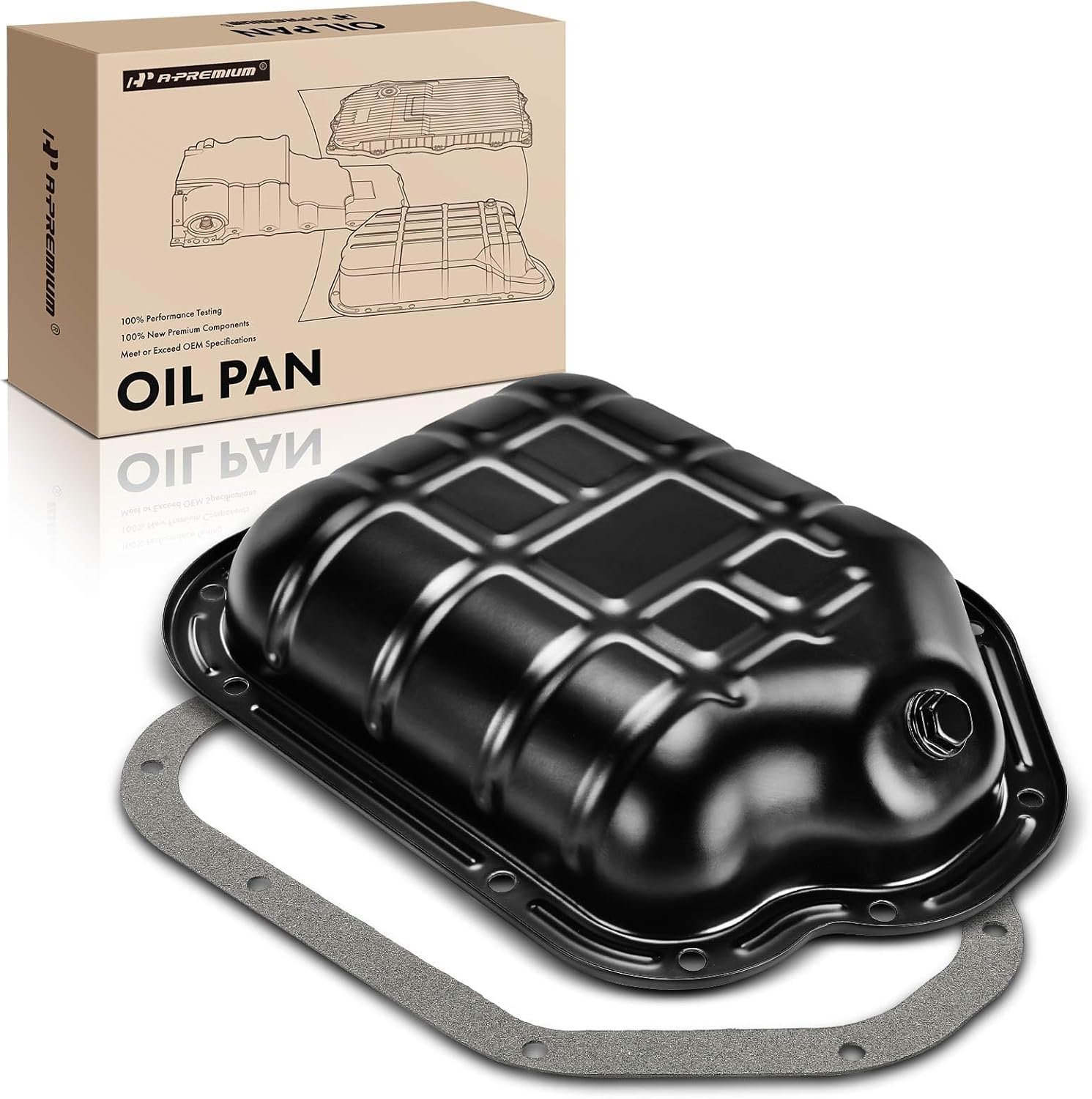 A-Premium Lower Engine Oil Pan Sump with Drain Plug & Gasket Compatible with Nissan Altima 2002-2006, Maxima 2000-2008, Murano 2003-2007, Quest 2004-2009, Infiniti I30 2000-2001, I35 2002-2004