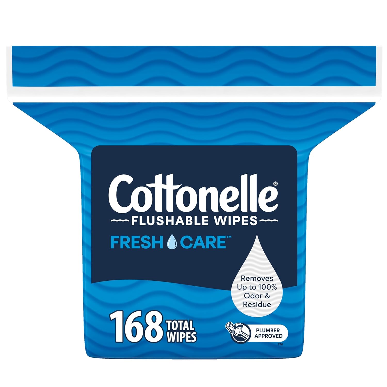 Cottonelle Fresh Care Flushable Wet Wipes, Adult Wet Wipes, 1 Refill Pack, 168 Wipes Per Pack, Packaging May Vary