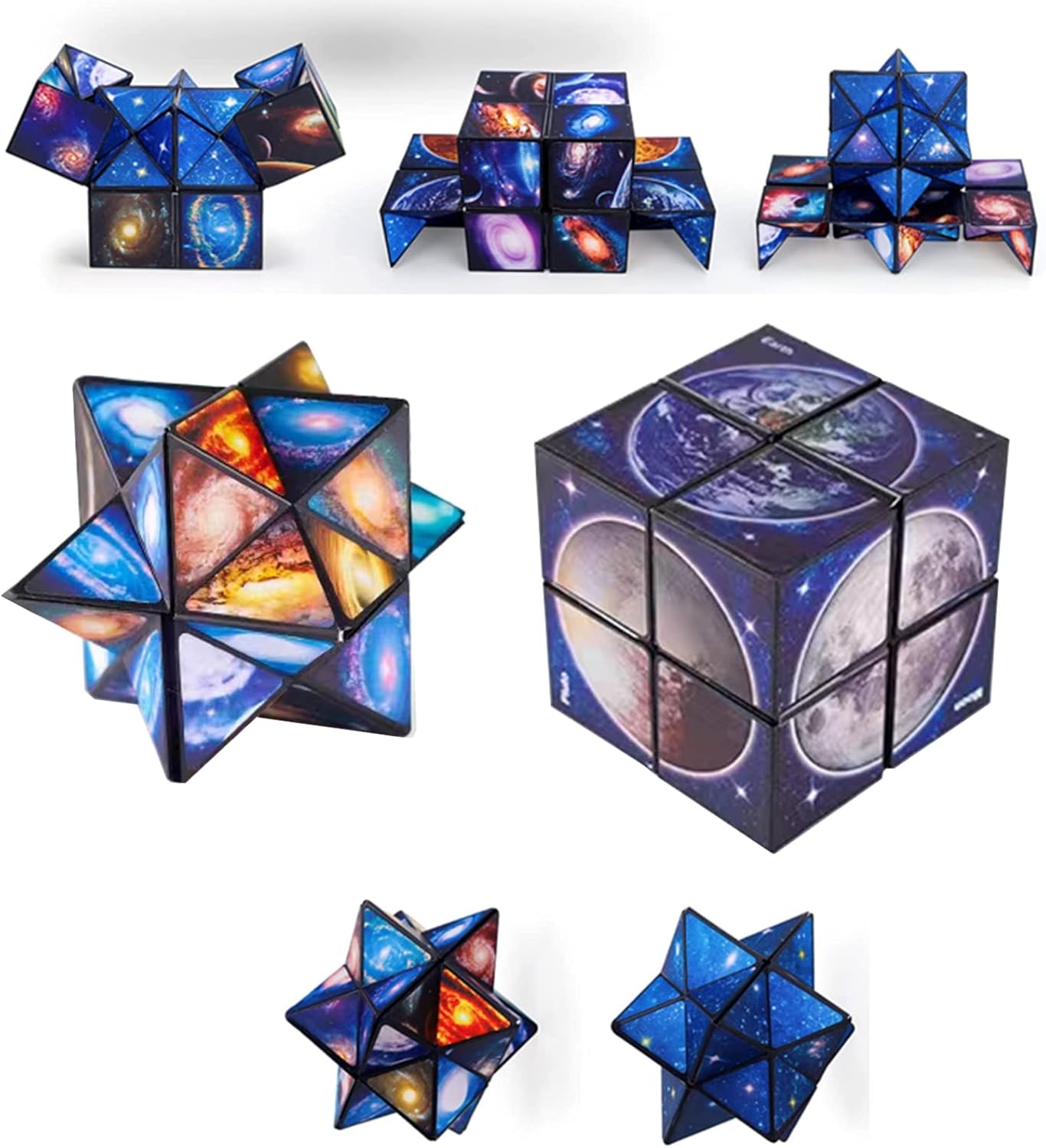 Magic Star Cube 2 in 1-2x2 Galaxy Magic Cube, Children's Intellectual Development, Decompress, Relax, Interesting Birthday/Christmas/Anniversary 3D Magic Cube Gifts