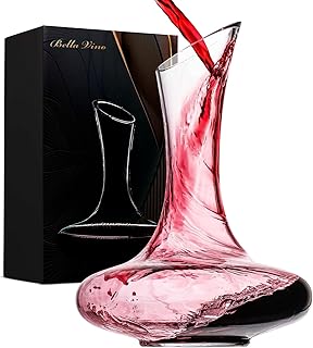Large Wine Decanter - Hand Blown Lead-Free Crystal Glass Wine Aerator - Elegant Red Wine Carafe Decanter Bottle Gift and Wine Accessories - 1600ml.
