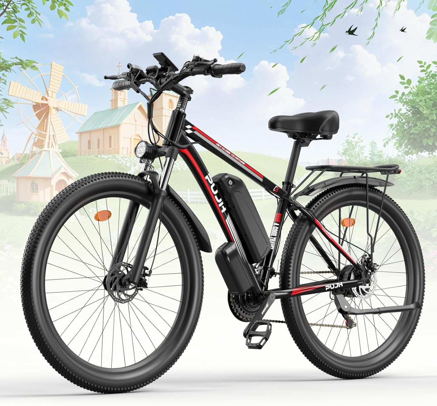 1500W Motor Electric Bike for Adults, 48V 17.5Ah 840Wh, 29"*2.1 Fast Ebike,Max 32 mph 30-80 Miles,Front Suspension Disc Brake Class 3 E-Bike,Off Road Mountain Commuting for Men
