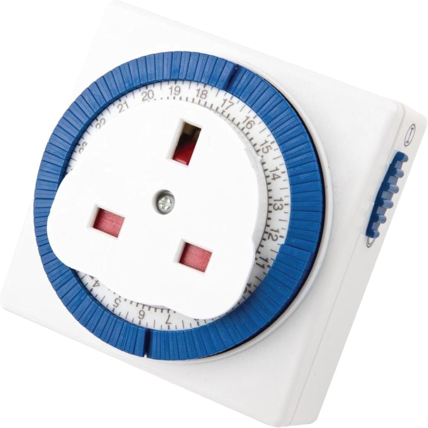 Status: Timer Switch Square | 24 Hour Segment Timer Light Switch | White UK Plug | S24HRSQT4 | Mechanical Option A