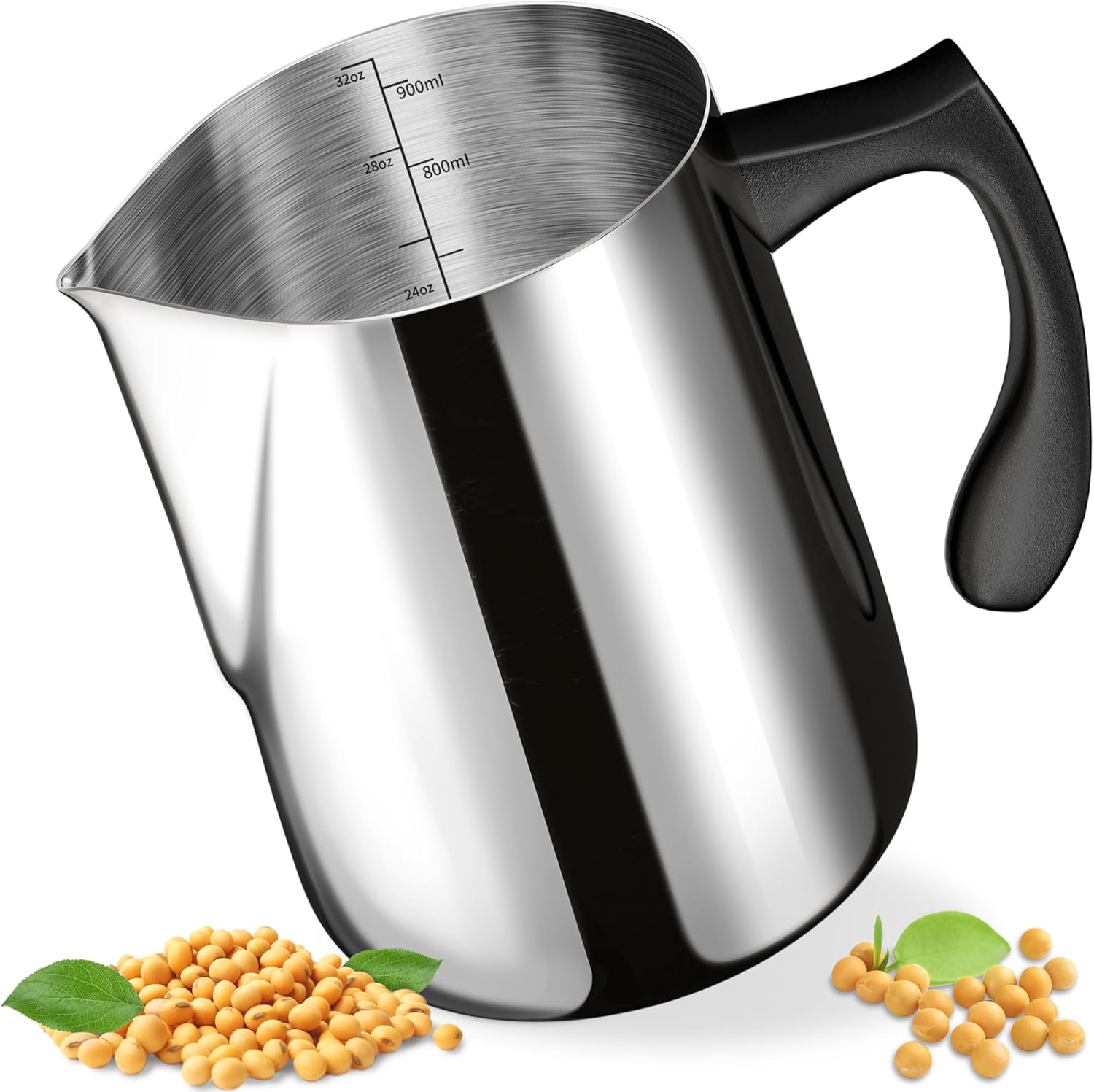 Candle Making Pouring Pot, 32oz Stainless Steel Wax Melting Pot with Heat-Resistant Handle, Double Boiler Candle Making Pitcher with Dripless Pouring Spout Design