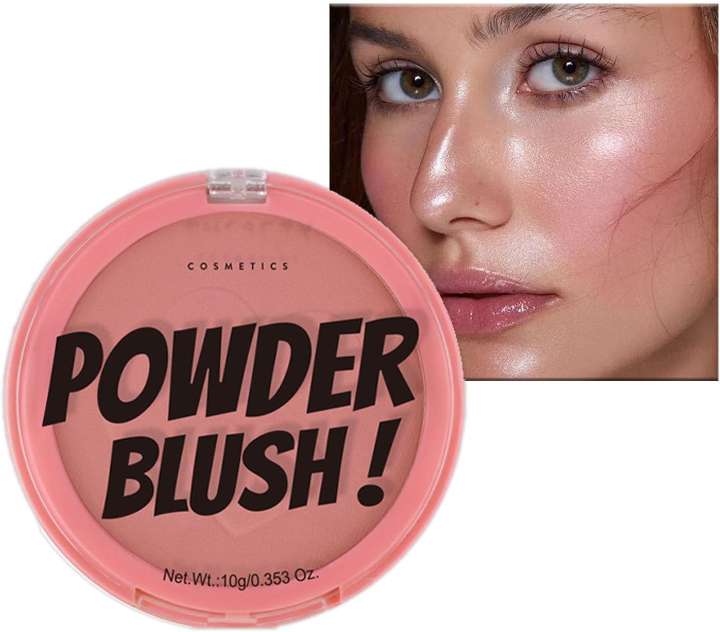 Peach Nude Blushers for Cheeks, Pink Blush Palette for Cheek Color, Rose Red Powder Blushes, Korean Face Make Up Blusher Powder, Matte Natural Look Makeup Gifts for Women