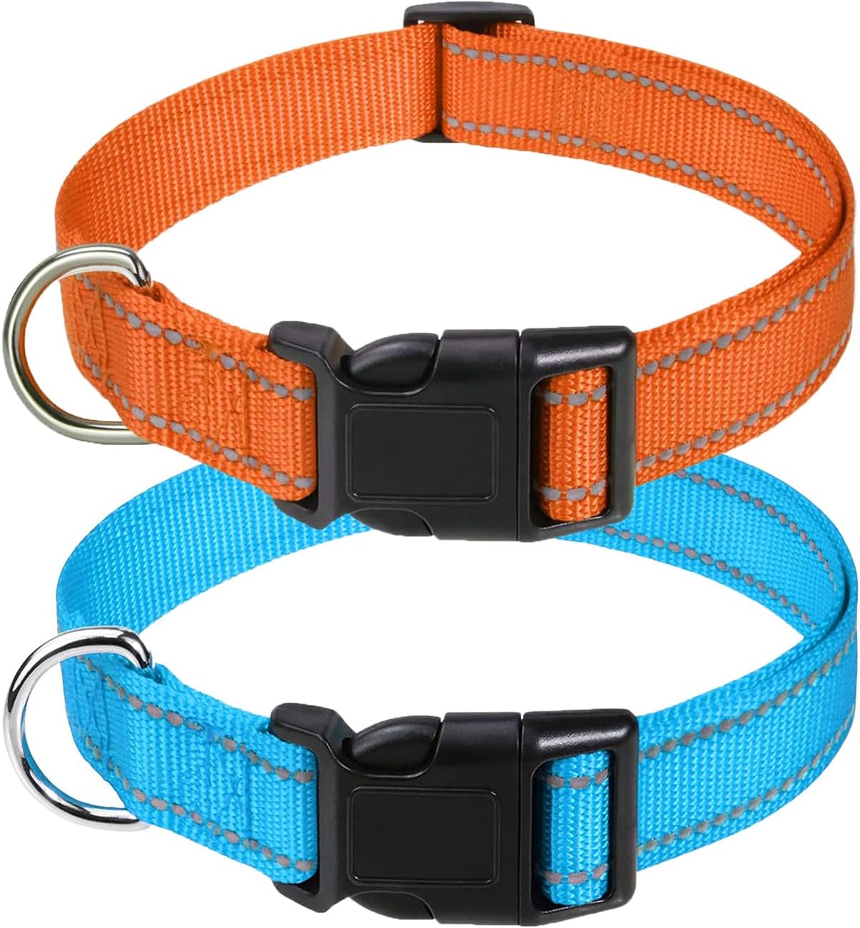 PaiPaitek 3/4 Inch Adjustable Dog Collar, E-Collar Replacement Strap Fit All Brands of Shock Training Collars and Bark Collars - Durable and Reflective - 2 Packs