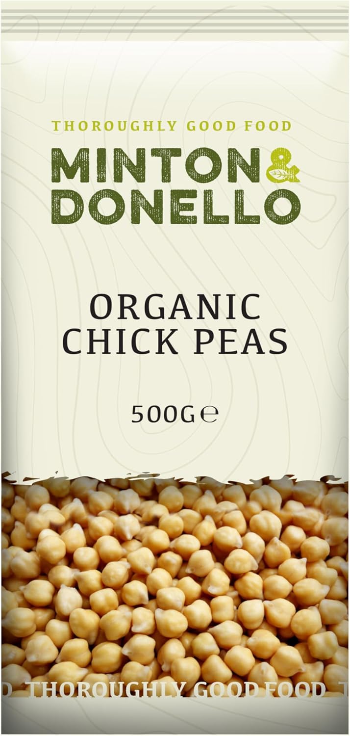 Minton & Donello - Organic Chickpeas, High in Protein & Fibre, Versatile Pantry Staple, 6 x 500g