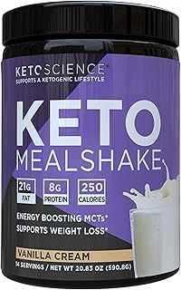 Keto Science Ketogenic Meal Shake Vanilla Dietary Supplement, Rich in MCTs and Protein, Paleo Friendly, Weight Loss, 14 servings, 20.7 oz Packaging May Vary