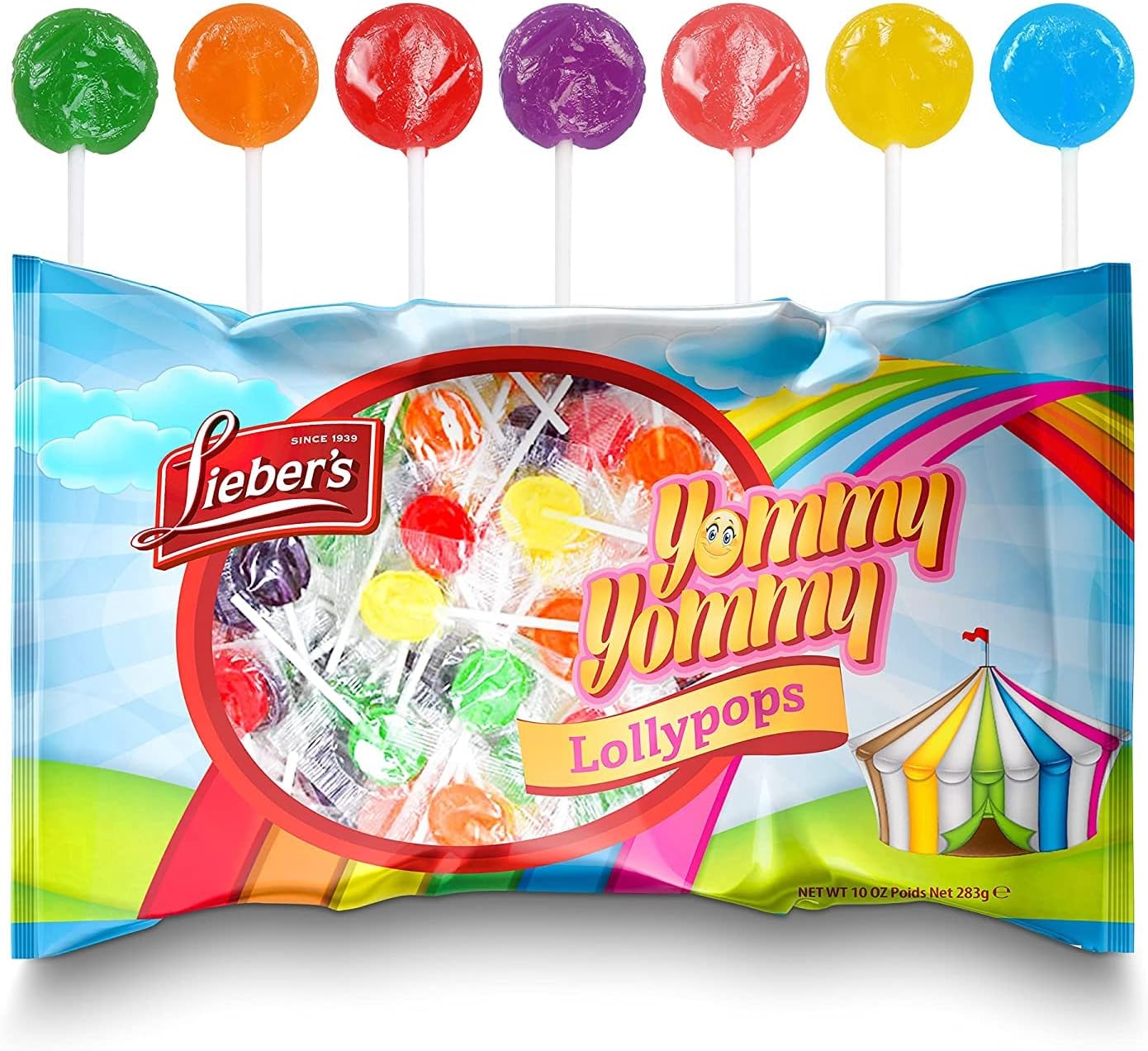 Lieber's Assorted Candy Lollipops, Bulk Lolly Pops Individually Wrapped, Loli Suckers Party Pack, Kosher