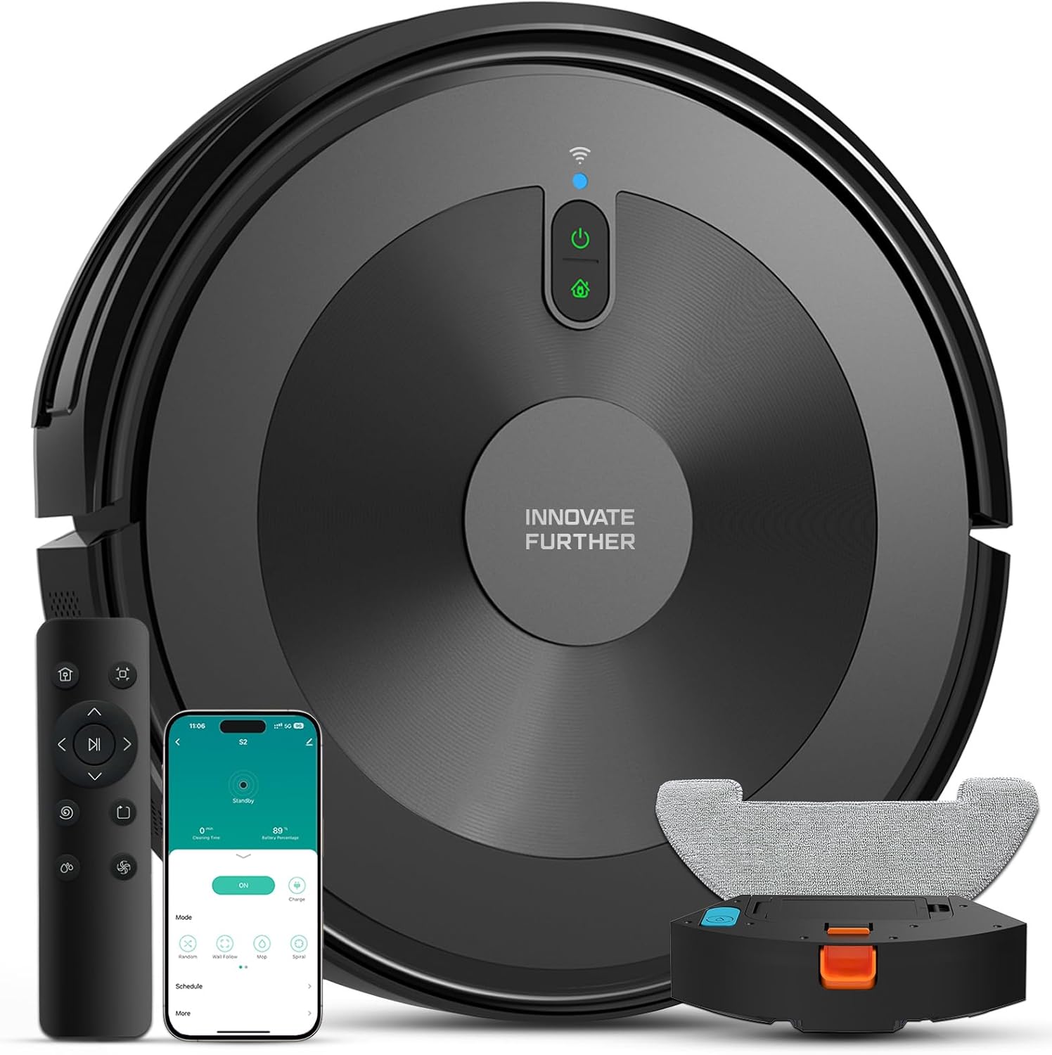 Robot Vacuum and Mop Combo: Robotic Vacuums 120 Mins Runtime & Alexa/APP Remote Control & Schedule Cleaning & Self-Charging, Slim Robot Vacuum Cleaner for Home Hard Floor, Low-Pile Carpet, Pet Hair