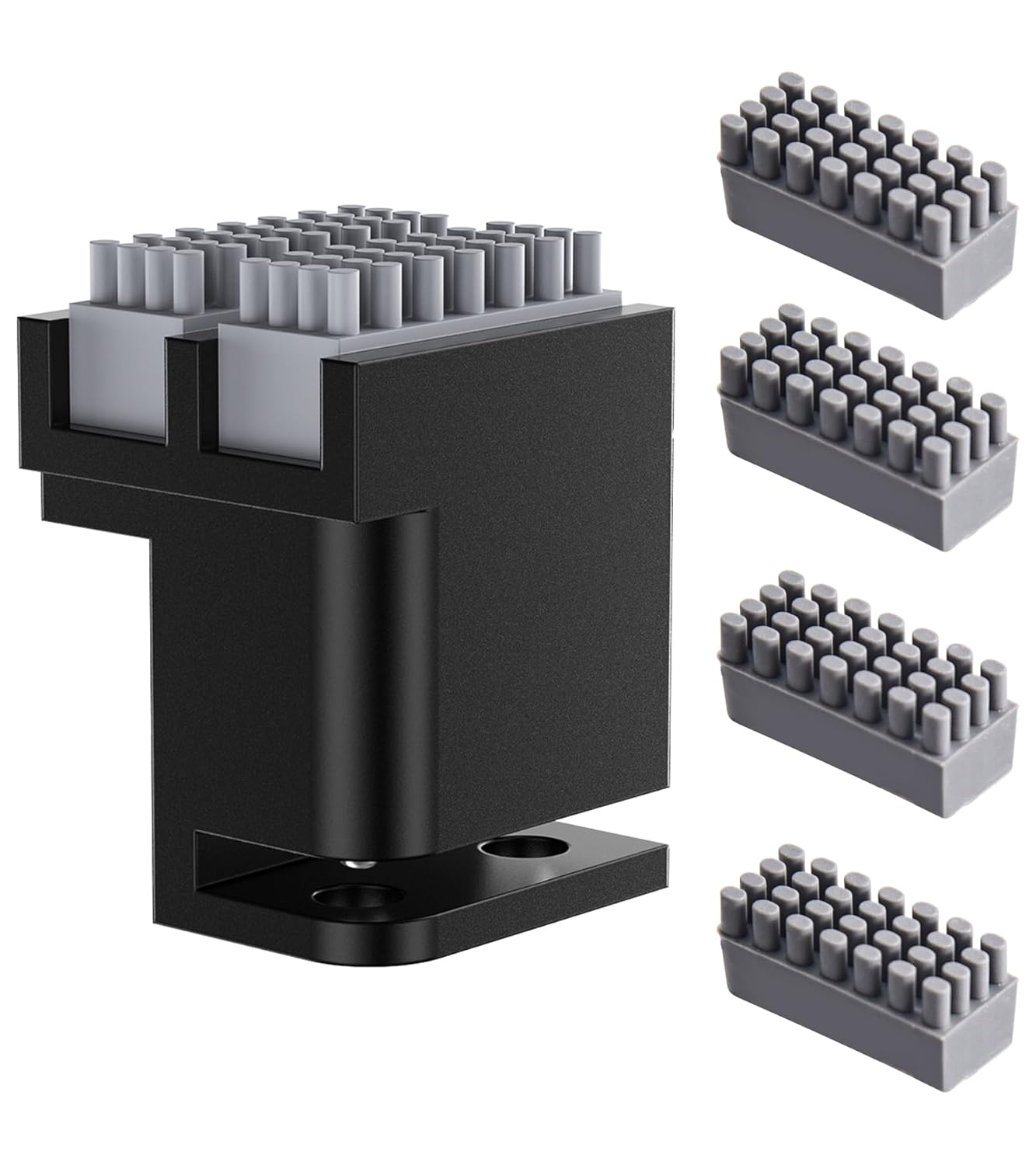 BIQU Panda Brush XP + 4PCS Spare Silicone Nozzle Cleaning Tool Kit, For Bambu-Lab P1S/P1P/X1C/X1E 3D Printers, Dual Brush Heads Replacement Silicone Nozzle Wiper, Plug in Play