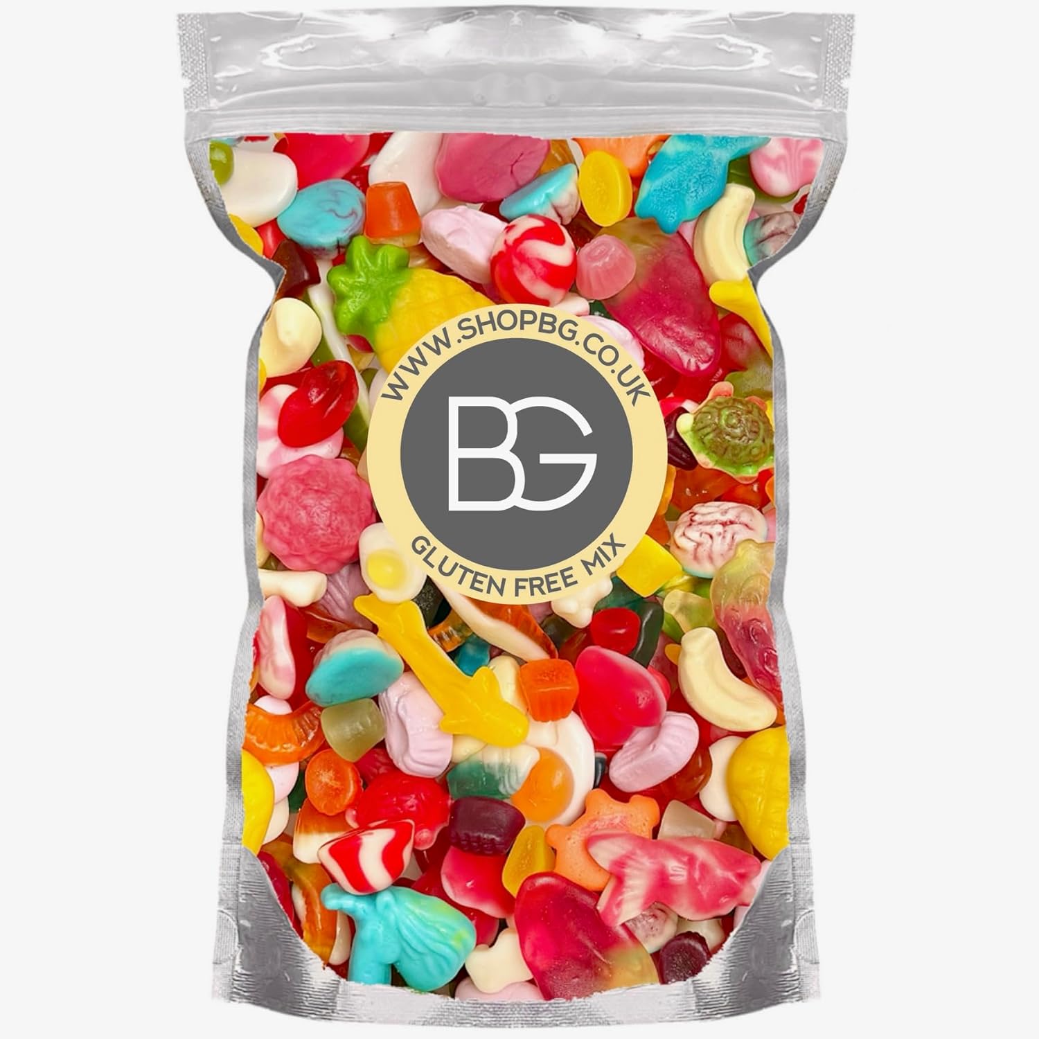 BG Non-Fizzy Gluten-Free Quality Pick & Mix Sweets - Large Retro Candy Sweeties 800g Pouch Gummy Jelly Chewy Pick n Mix