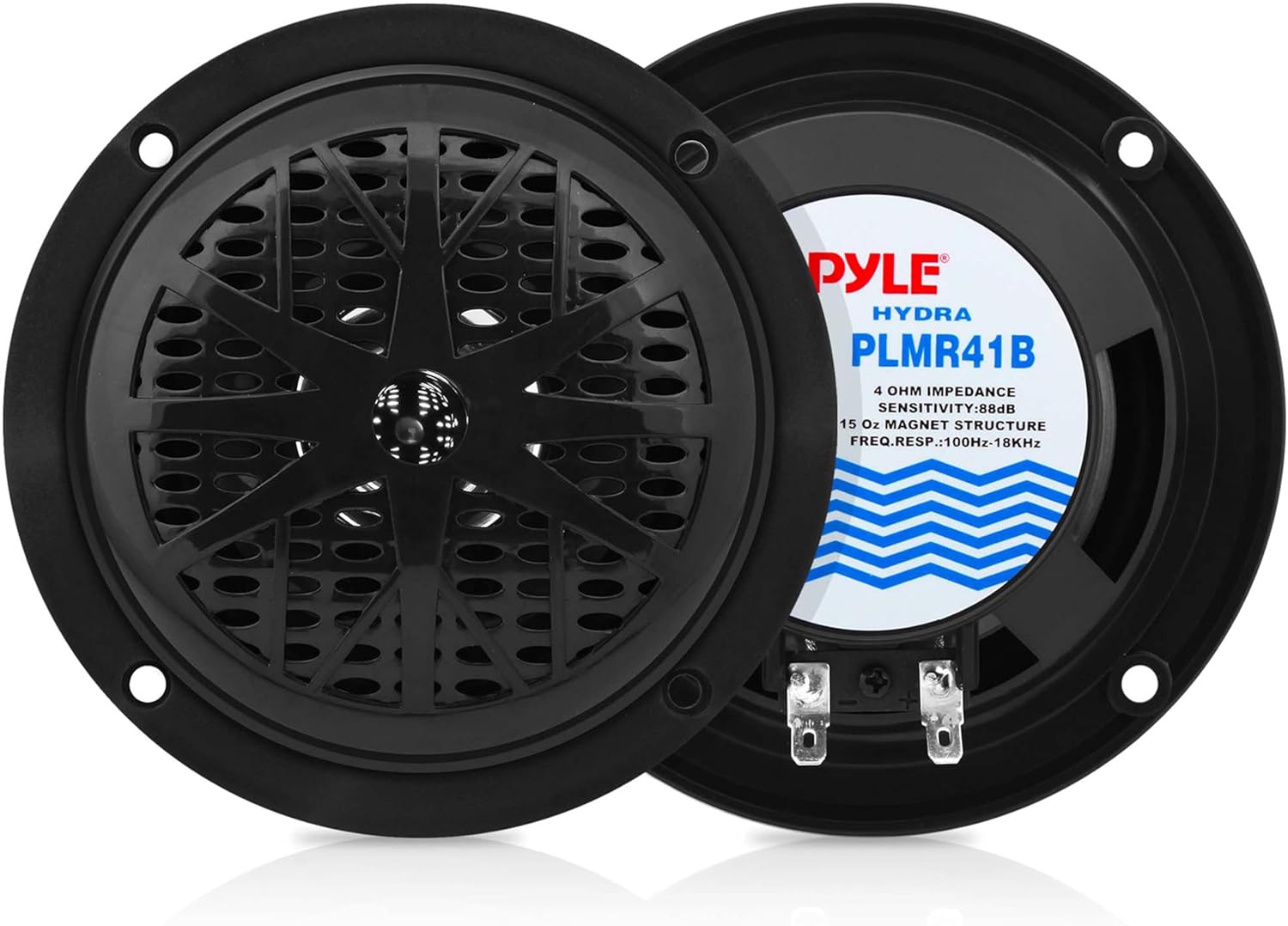 Pyle Waterproof Marine Speakers 10cm – 2-Way Outdoor Audio System, Weather-Resistant Boat Stereo Sound, 1 Pair