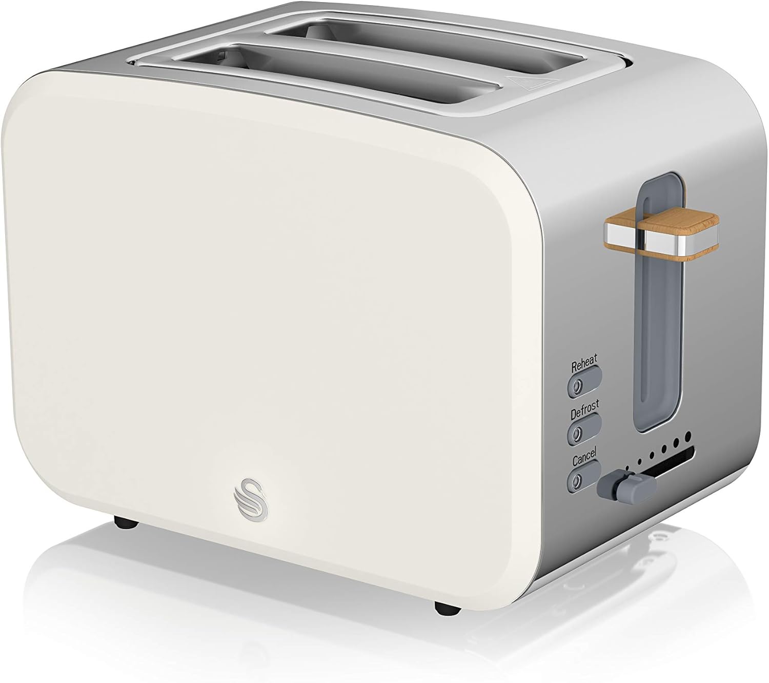 Swan ST14610WHTN Nordic 2-Slice Toaster with Defrost/Reheat/Cancel Functions, Cord Storage, 900W, White