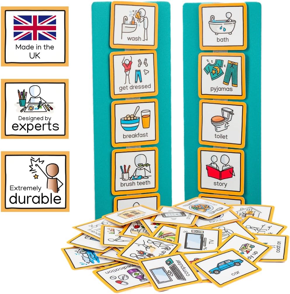 Visual Timetable & Routine Chart, 35 Communication Cards for Autism, ADHD